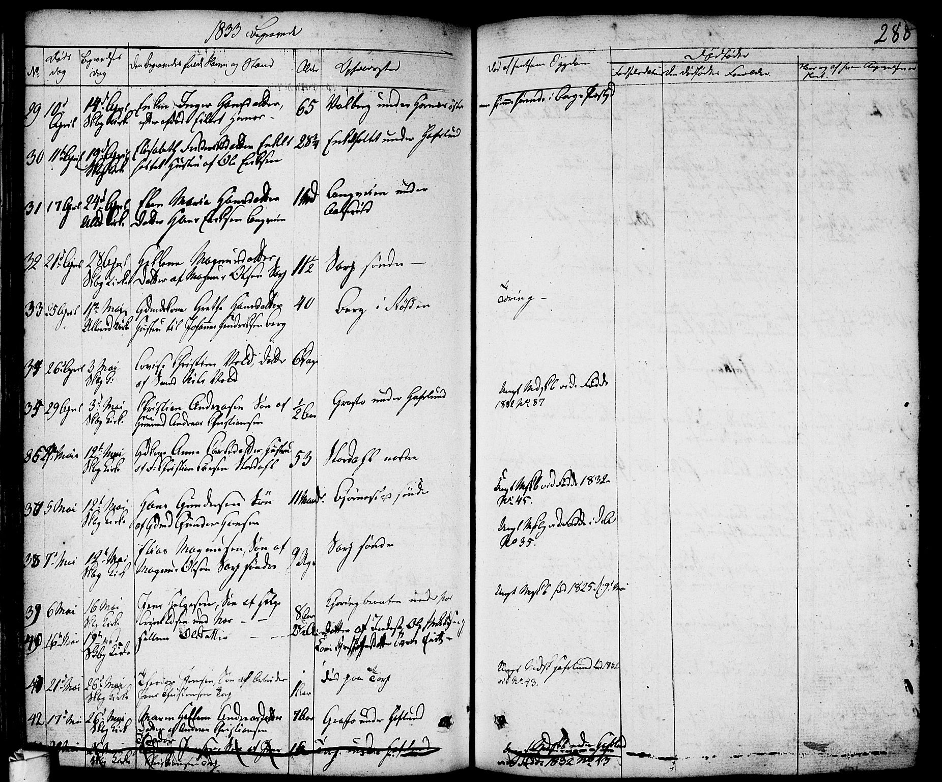 Skjeberg prestekontor Kirkebøker, AV/SAO-A-10923/F/Fa/L0005: Parish register (official) no. I 5, 1830-1845, p. 288