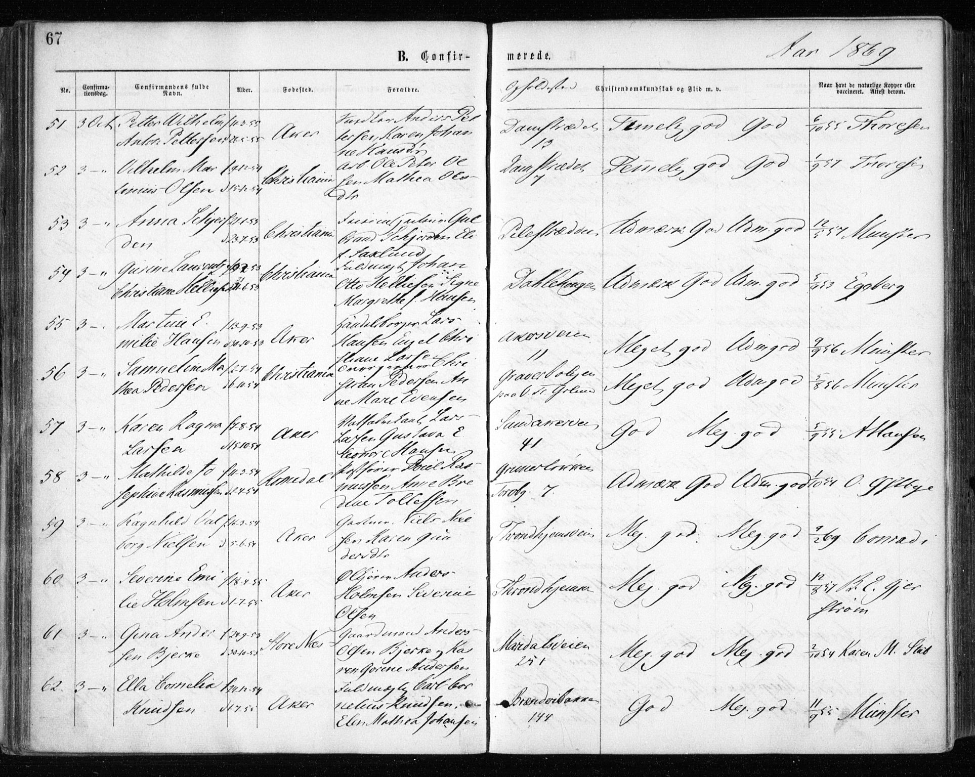 Gamle Aker prestekontor Kirkebøker, AV/SAO-A-10617a/F/L0003: Parish register (official) no. 3, 1865-1873, p. 67