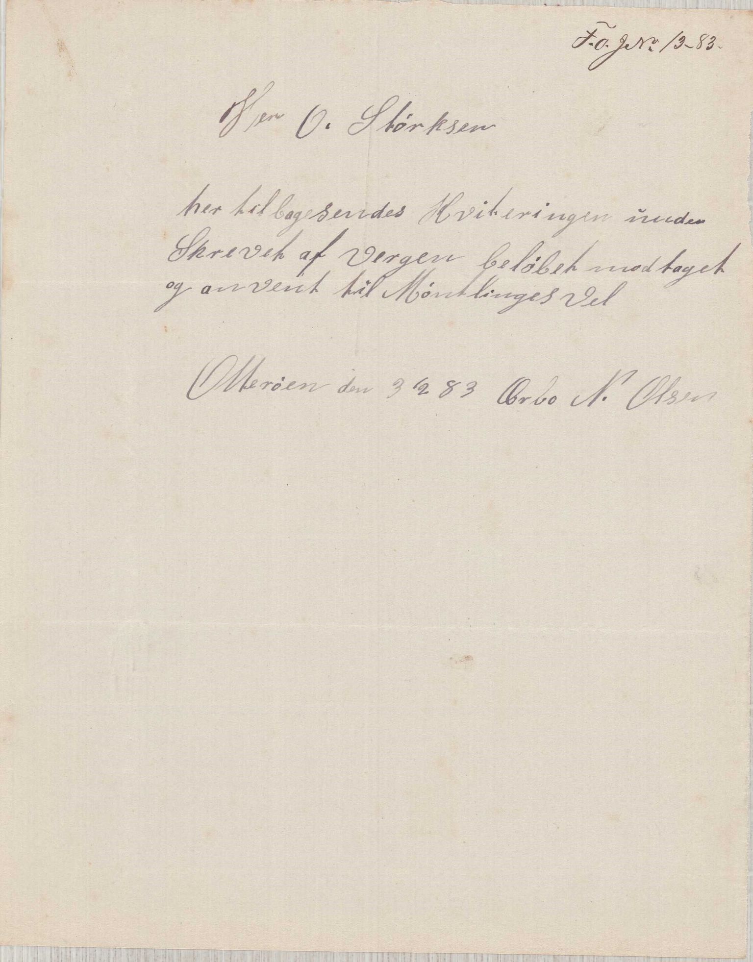 Finnaas kommune. Overformynderiet, IKAH/1218a-812/D/Da/Daa/L0001/0003: Kronologisk ordna korrespondanse / Kronologisk ordna korrespondanse, 1883-1887, p. 12