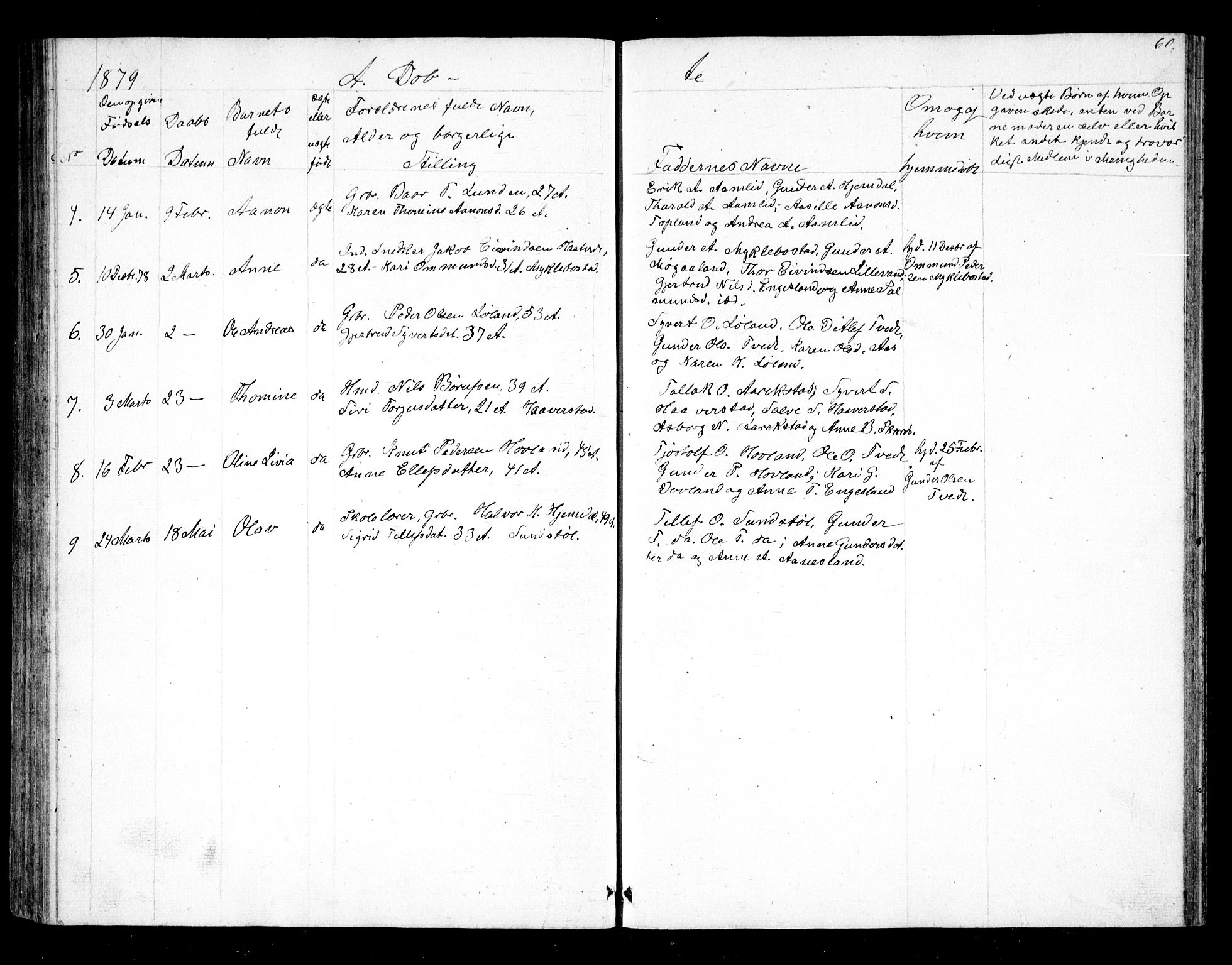 Herefoss sokneprestkontor, SAK/1111-0019/F/Fb/Fbb/L0001: Parish register (copy) no. B 1, 1849-1879, p. 60