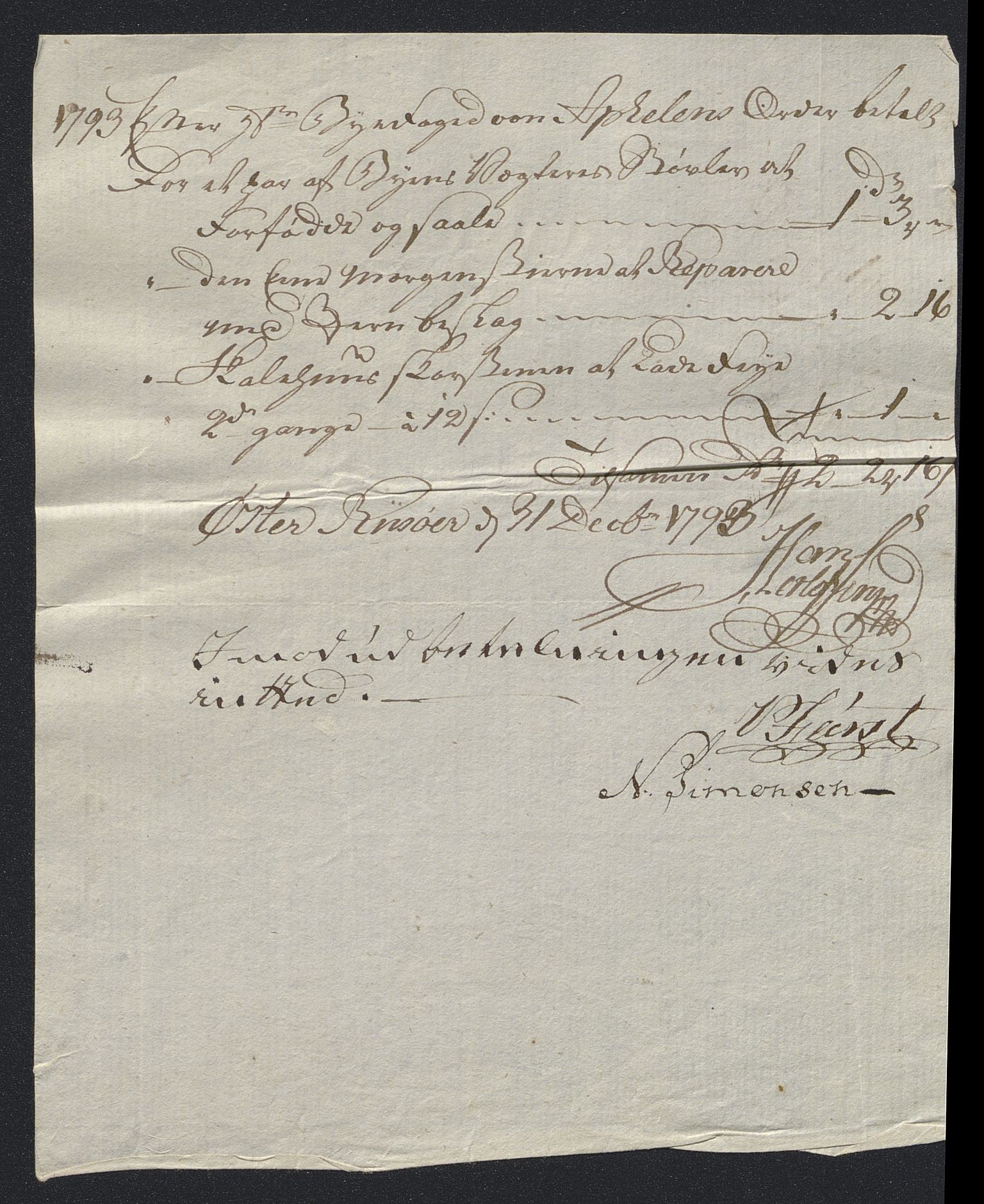 Danske Kanselli 1800-1814, AV/RA-EA-3024/K/Kk/Kka/Kkac/L0234: Kjøpstadregnskap Øster Risør, 1791-1795, p. 321