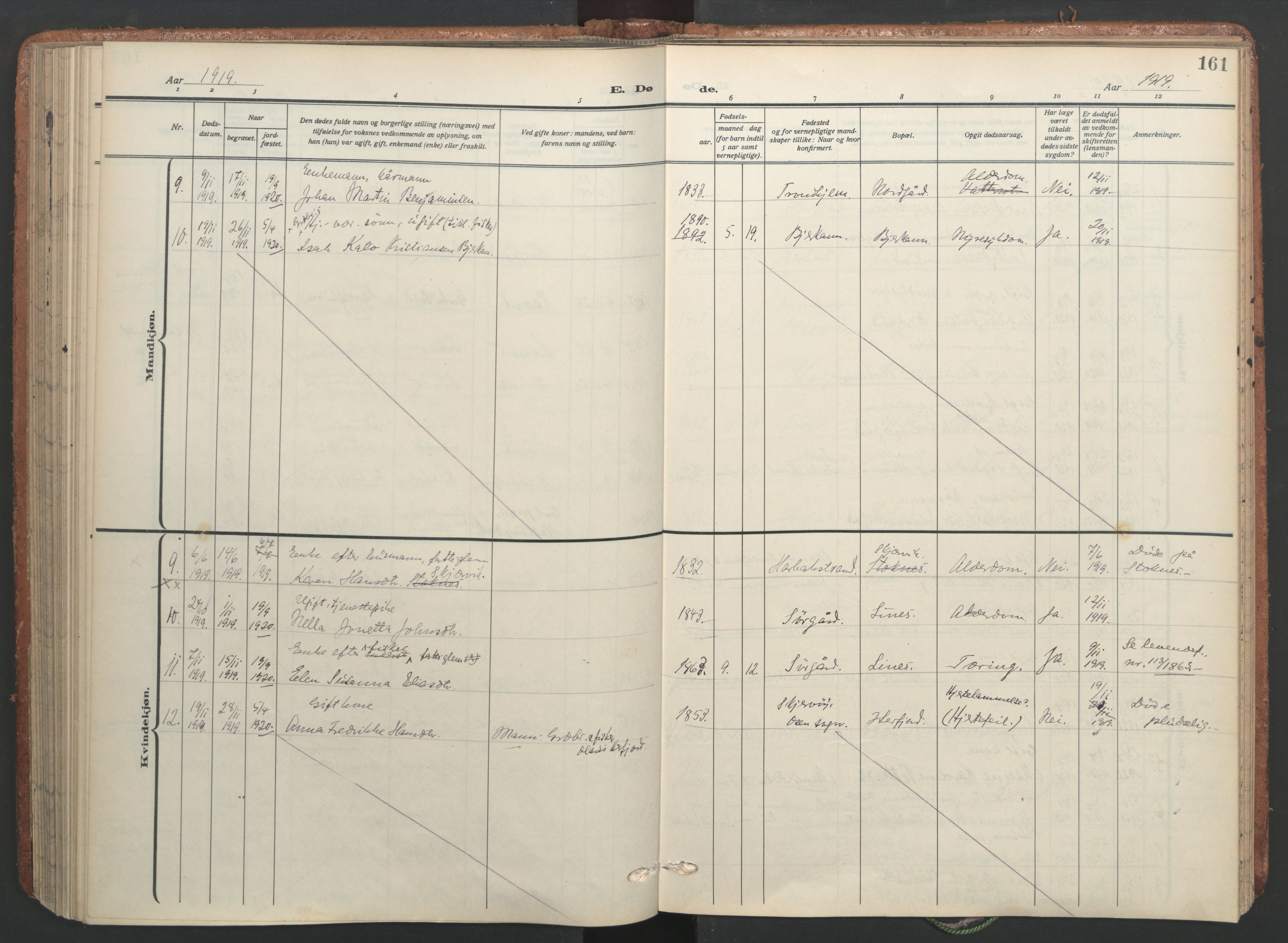 Ministerialprotokoller, klokkerbøker og fødselsregistre - Sør-Trøndelag, SAT/A-1456/656/L0694: Parish register (official) no. 656A03, 1914-1931, p. 161