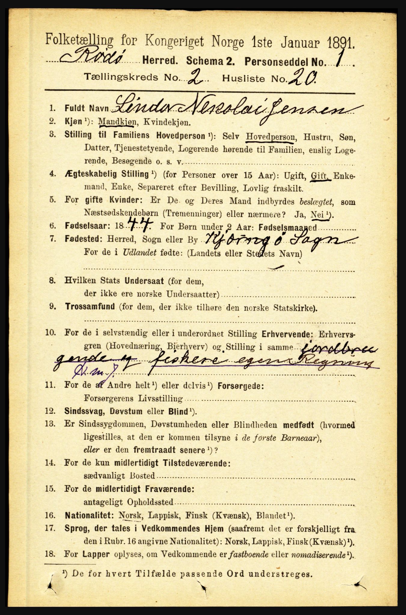 RA, 1891 census for 1836 Rødøy, 1891, p. 338