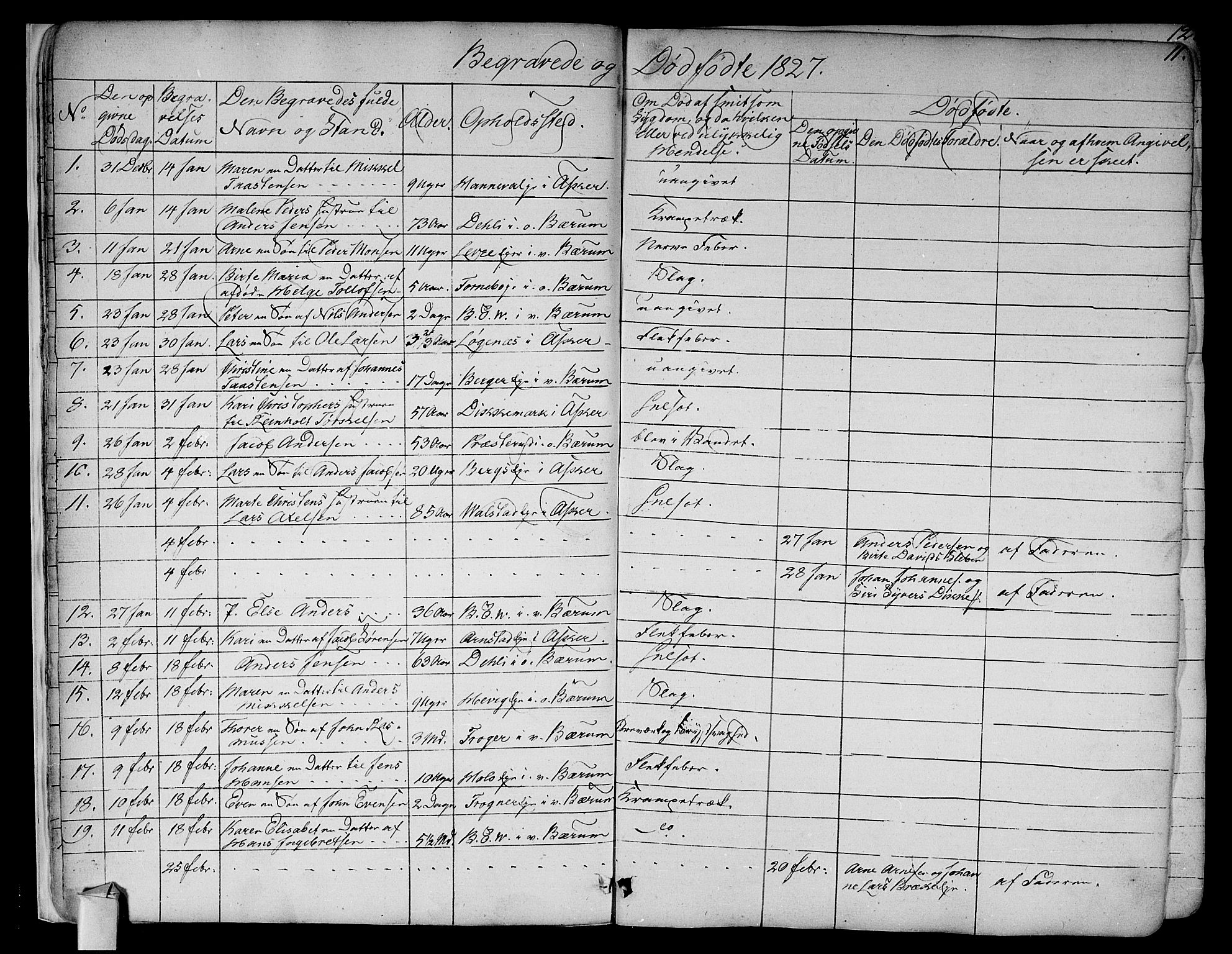 Asker prestekontor Kirkebøker, AV/SAO-A-10256a/F/Fa/L0011: Parish register (official) no. I 11, 1825-1878, p. 11