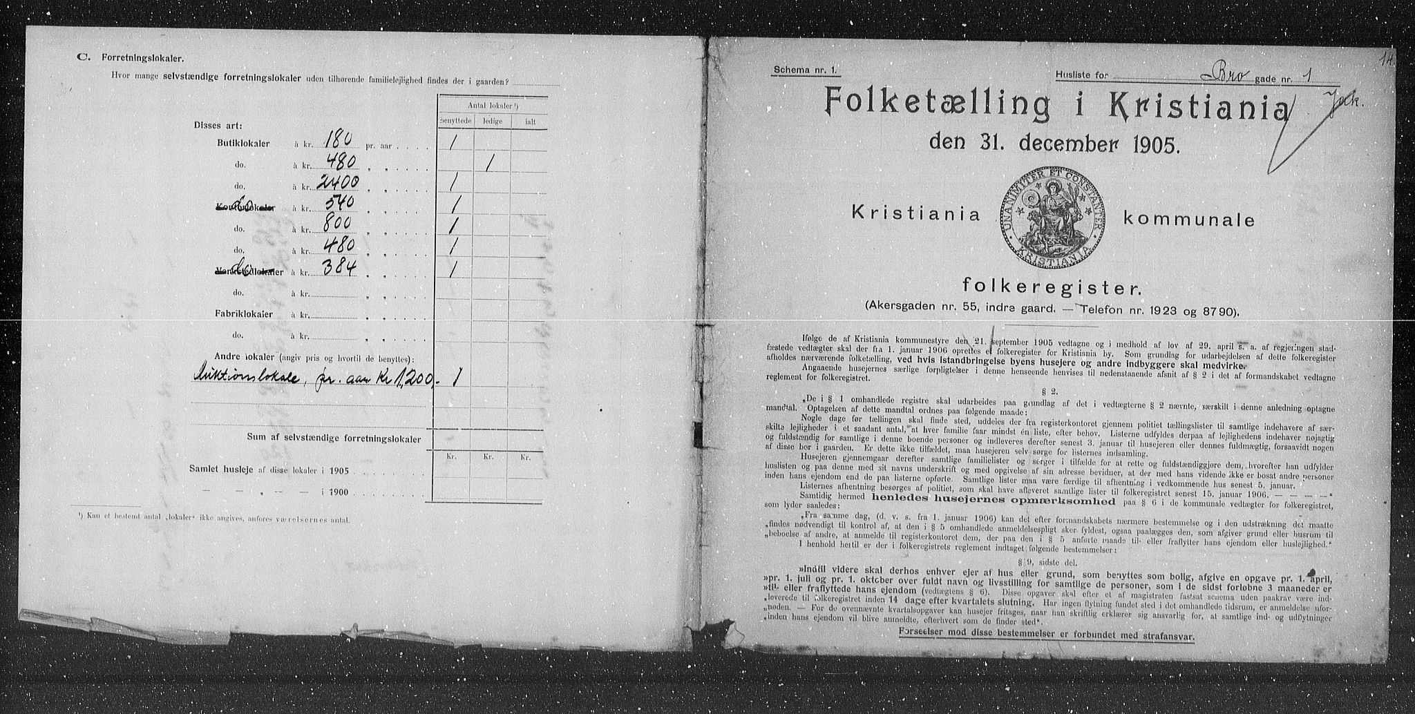 OBA, Municipal Census 1905 for Kristiania, 1905, p. 4877