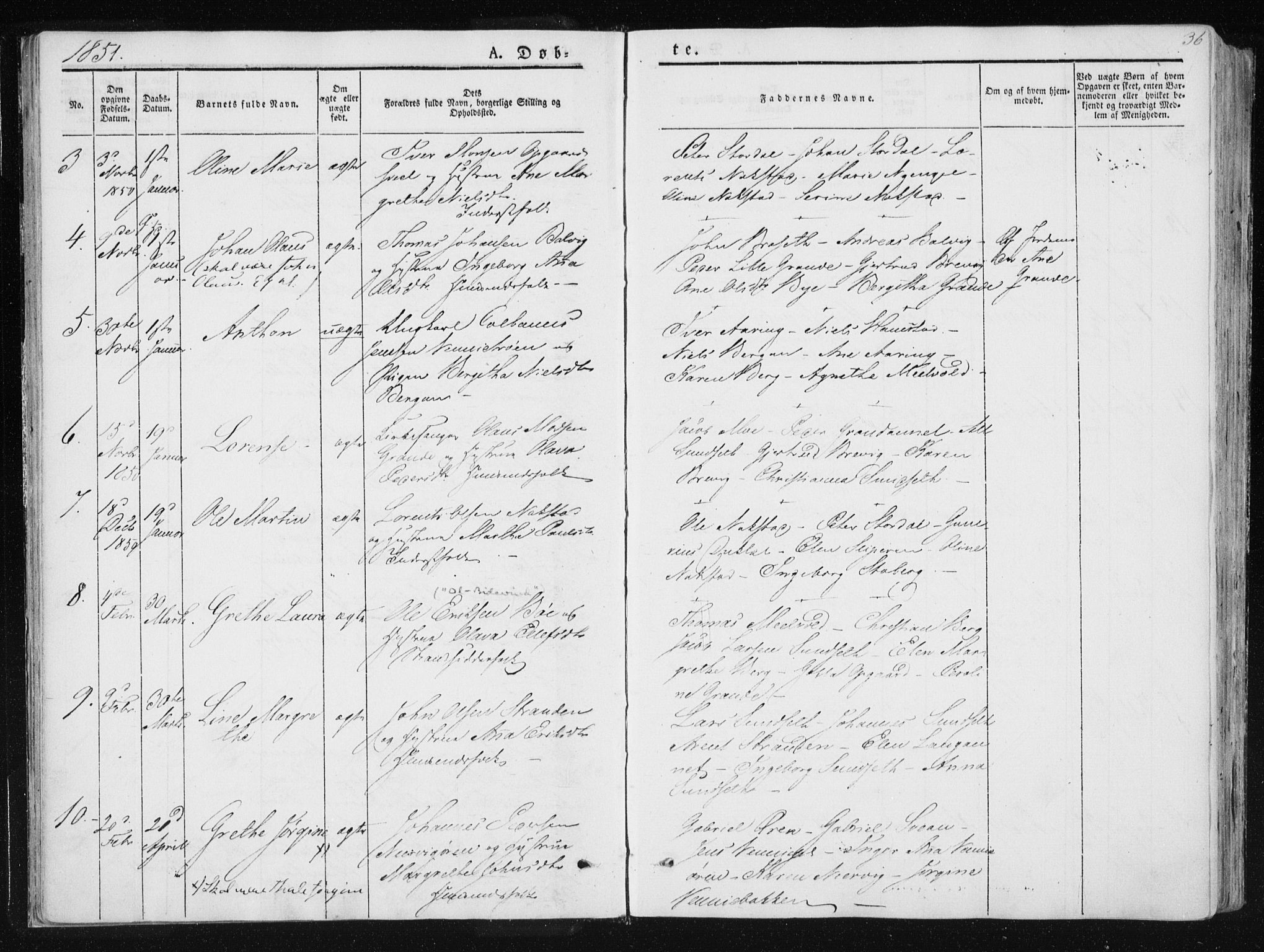 Ministerialprotokoller, klokkerbøker og fødselsregistre - Nord-Trøndelag, SAT/A-1458/733/L0323: Parish register (official) no. 733A02, 1843-1870, p. 36