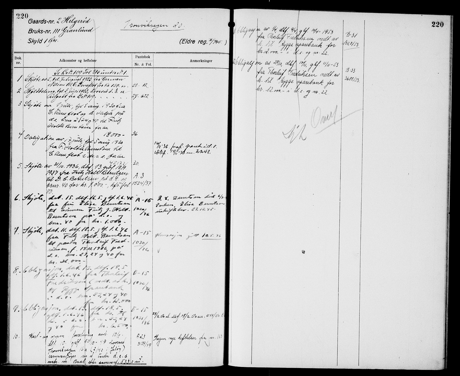Moss sorenskriveri, SAO/A-10168: Mortgage register no. XI 2, 1836-1960, p. 220