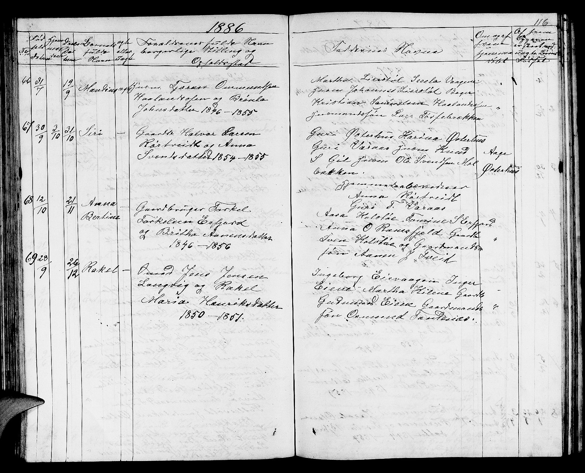 Jelsa sokneprestkontor, AV/SAST-A-101842/01/V: Parish register (copy) no. B 3, 1864-1890, p. 116