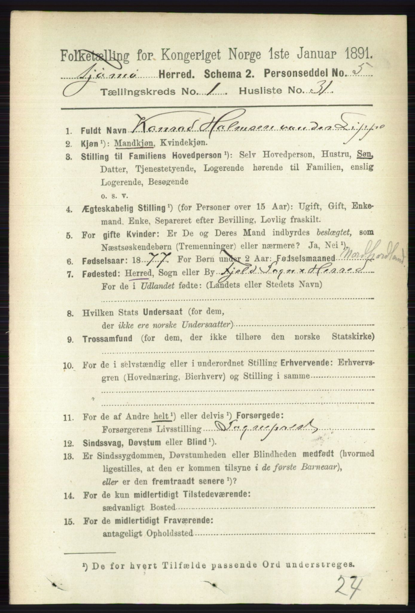 RA, 1891 census for 0723 Tjøme, 1891, p. 220