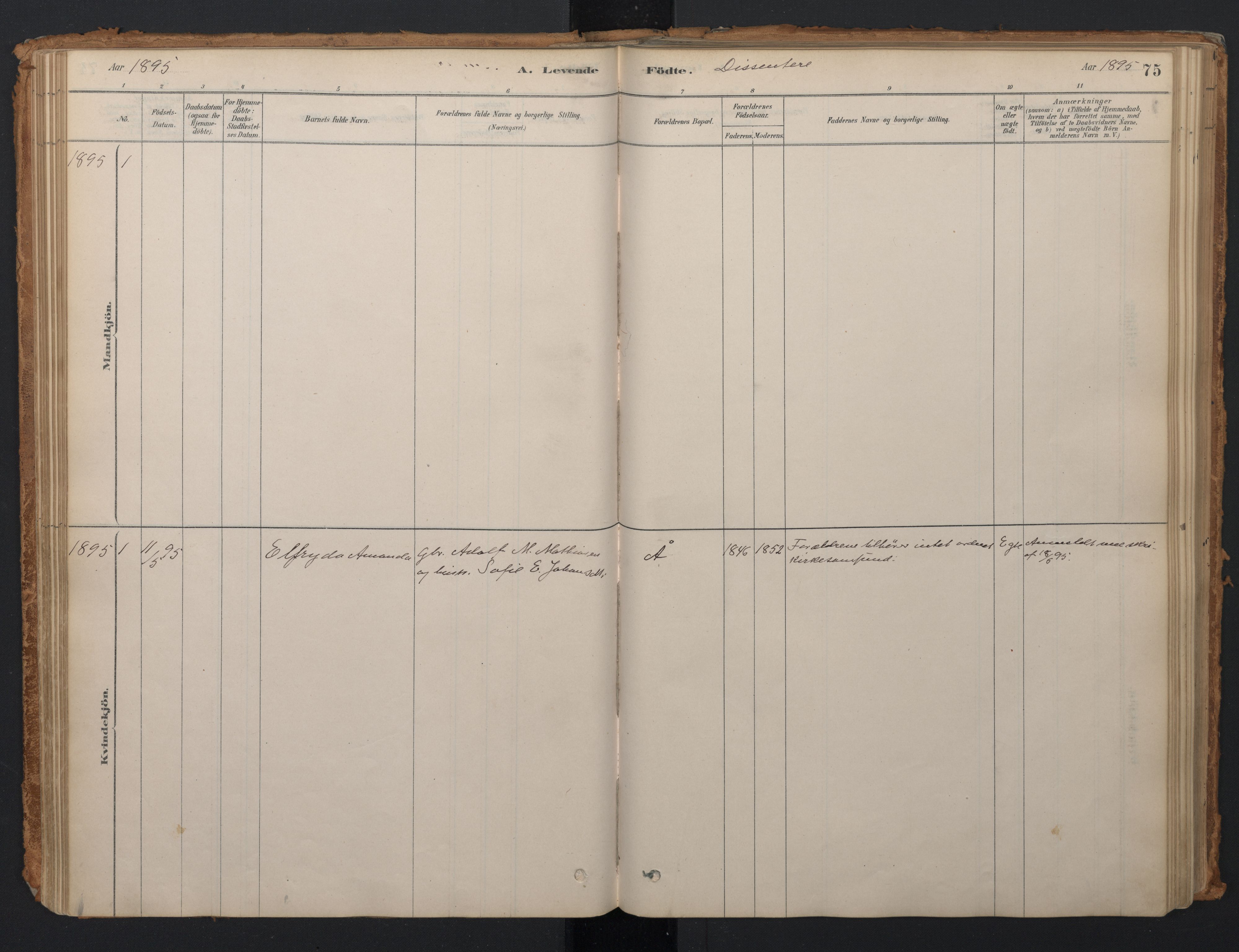 Ministerialprotokoller, klokkerbøker og fødselsregistre - Nordland, AV/SAT-A-1459/897/L1399: Parish register (official) no. 897A06, 1881-1896, p. 75