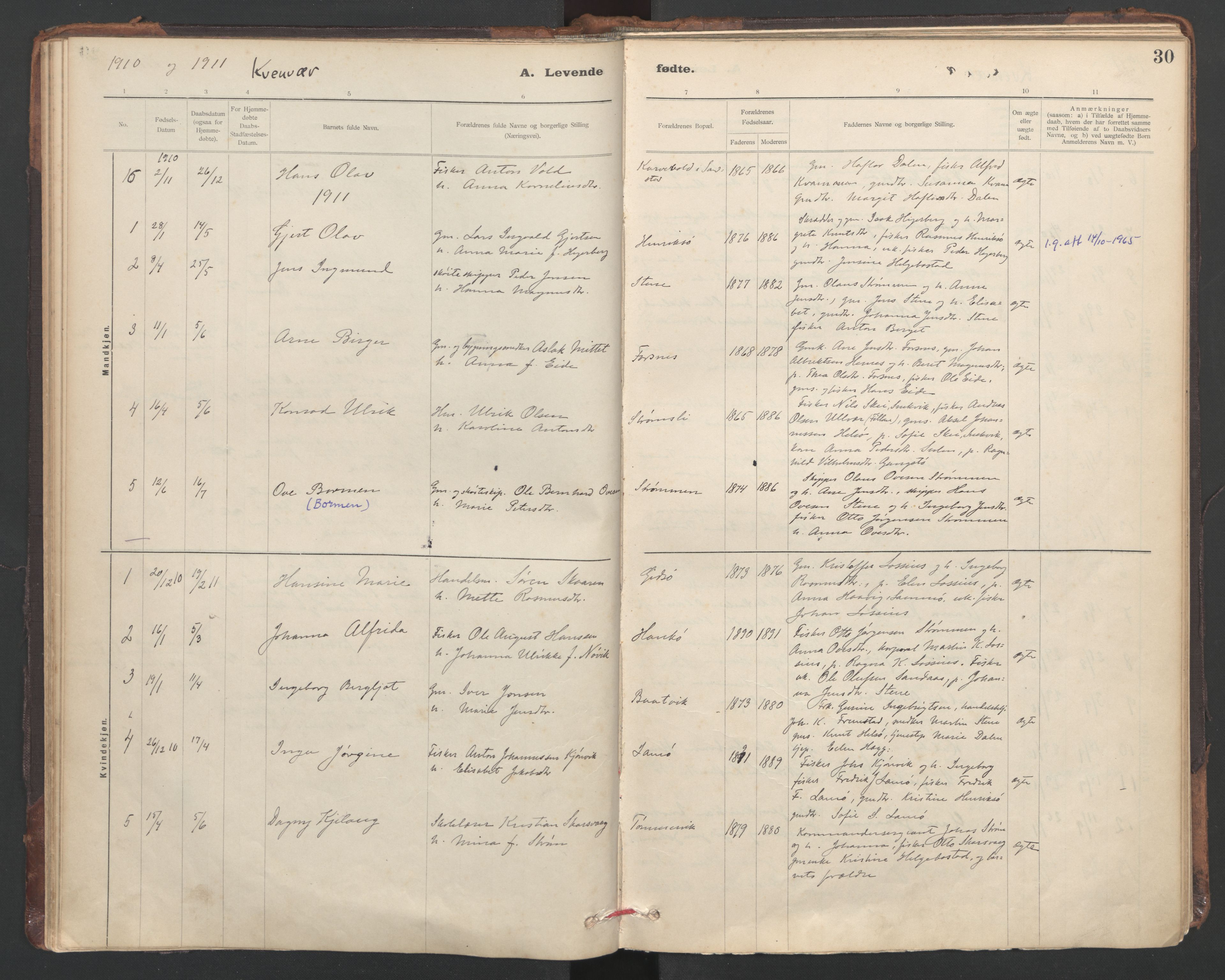 Ministerialprotokoller, klokkerbøker og fødselsregistre - Sør-Trøndelag, SAT/A-1456/635/L0552: Parish register (official) no. 635A02, 1899-1919, p. 30