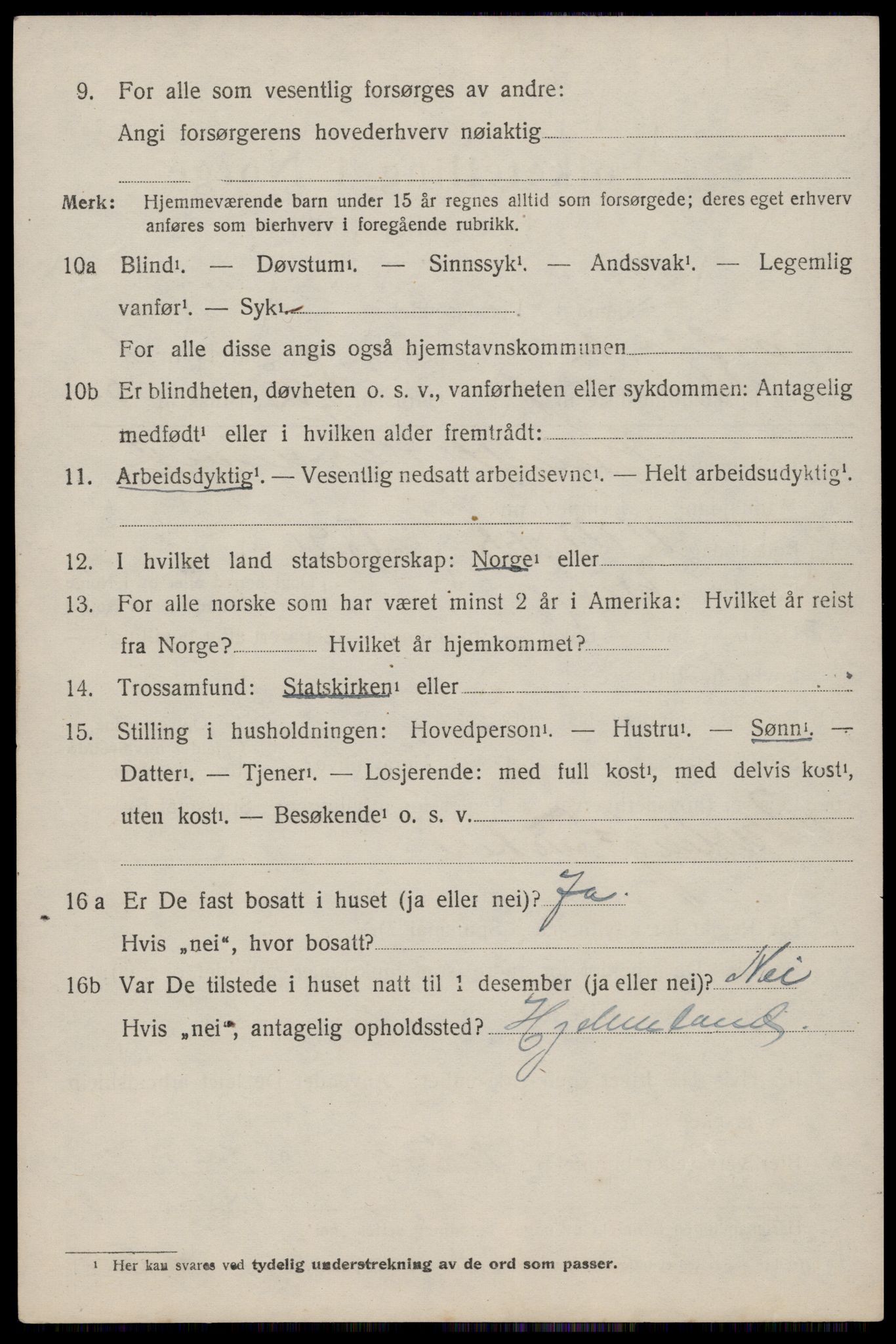 SAST, 1920 census for Erfjord, 1920, p. 276