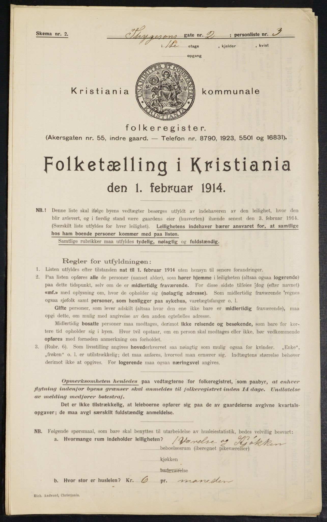 OBA, Municipal Census 1914 for Kristiania, 1914, p. 112239