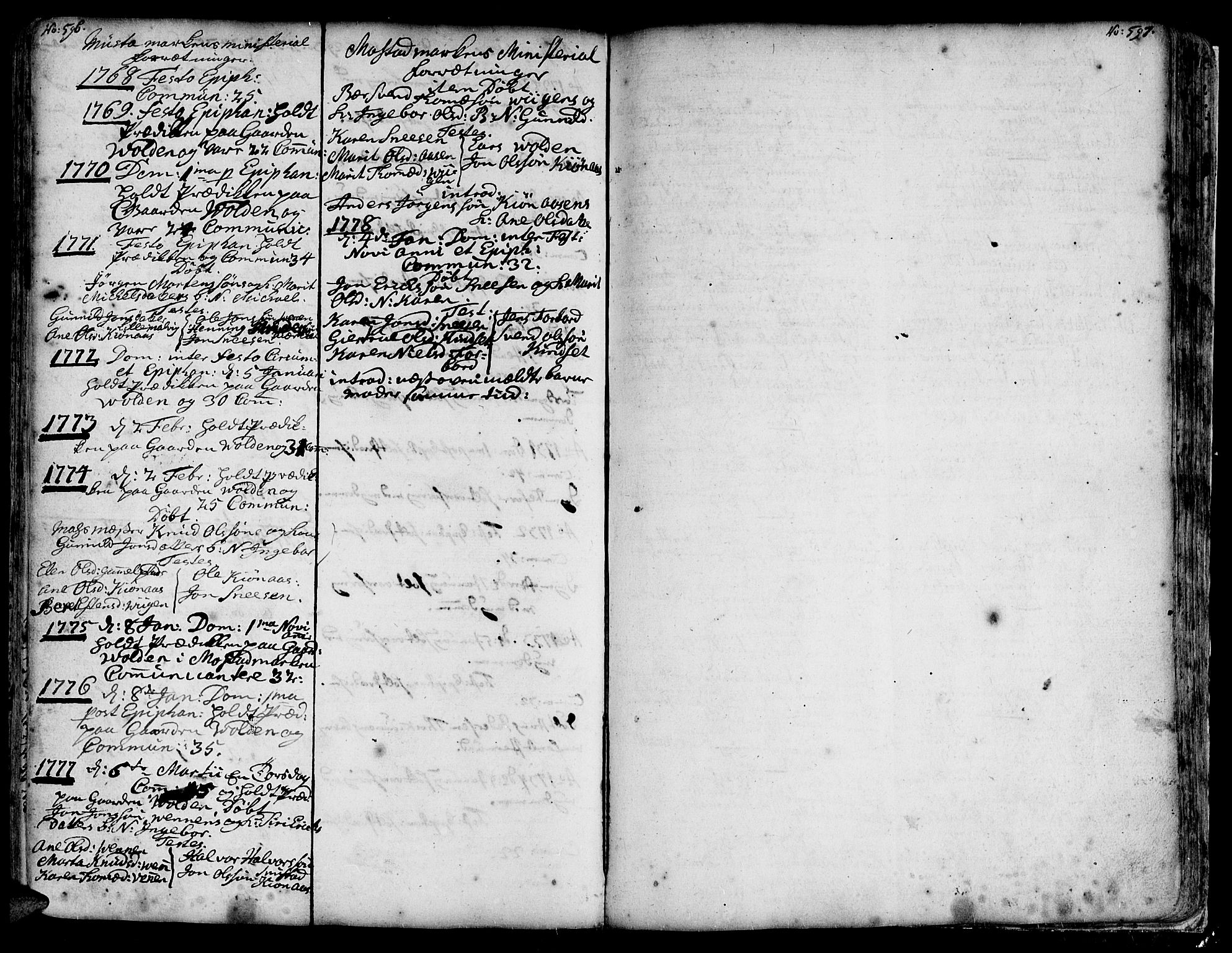 Ministerialprotokoller, klokkerbøker og fødselsregistre - Sør-Trøndelag, SAT/A-1456/606/L0279: Parish register (official) no. 606A01 /5, 1728-1778, p. 596-597
