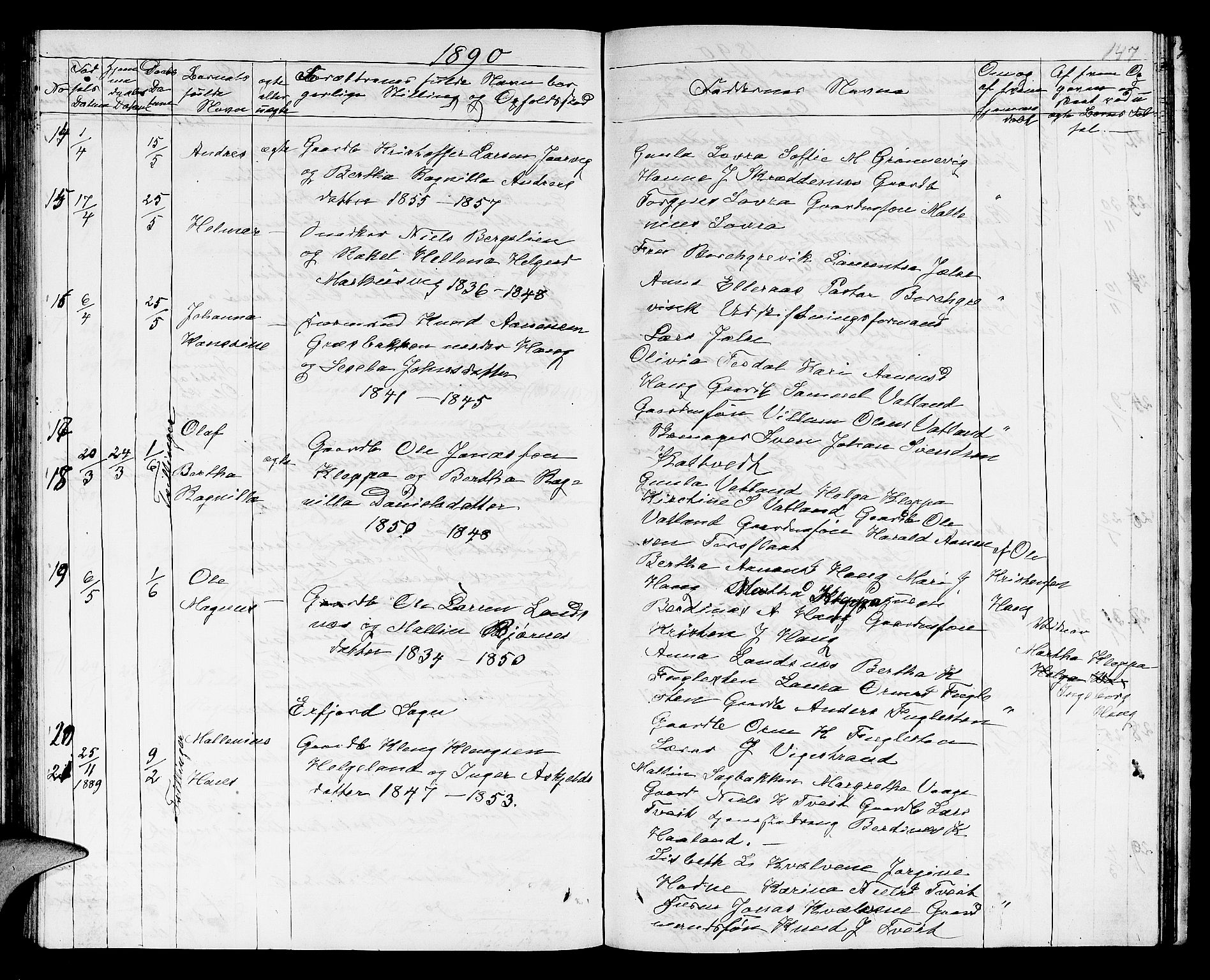 Jelsa sokneprestkontor, SAST/A-101842/01/V: Parish register (copy) no. B 3, 1864-1890, p. 147
