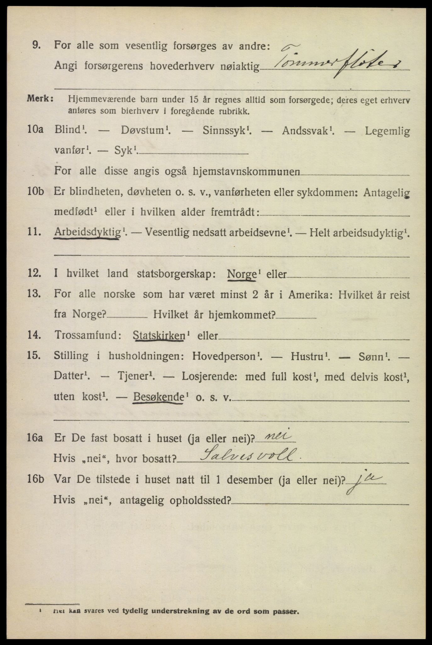 SAK, 1920 census for Holt, 1920, p. 7961