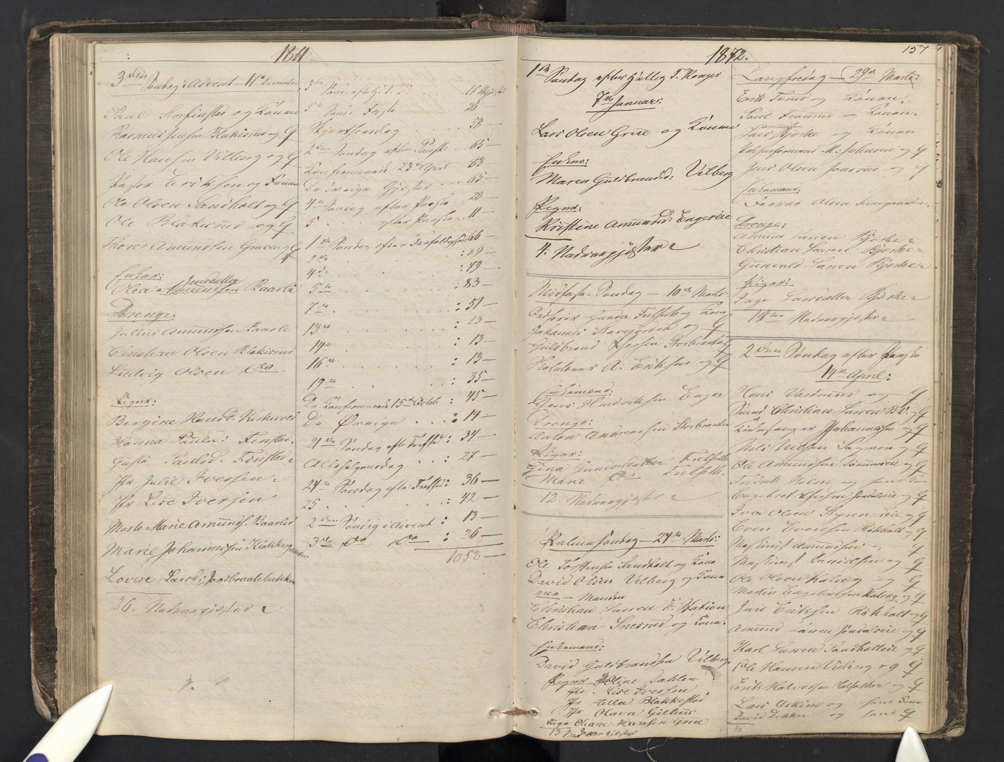 Eidsvoll prestekontor Kirkebøker, AV/SAO-A-10888/M/Ma/L0004: Communicants register no. I 4, 1853-1880, p. 157