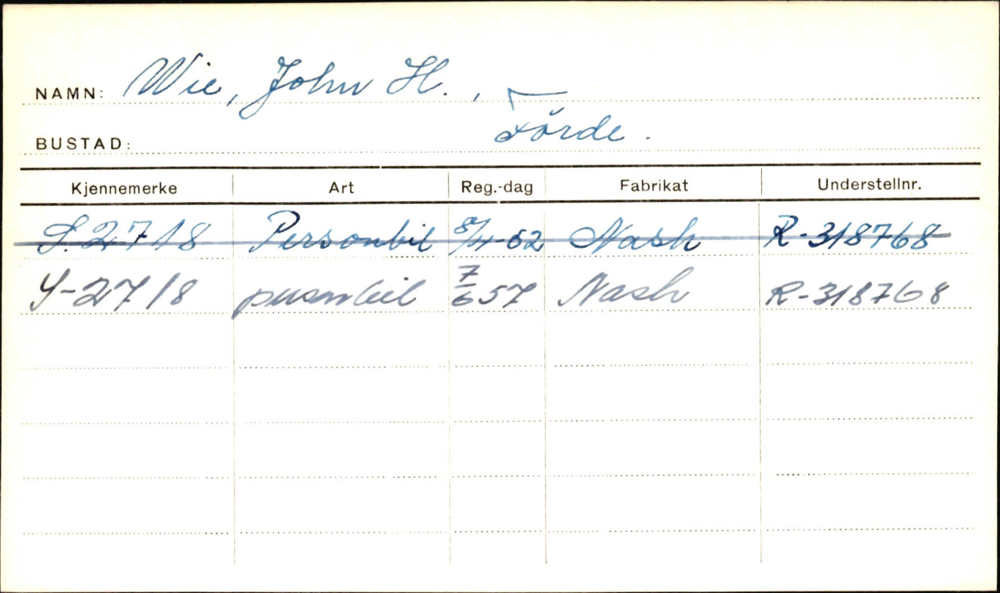 Statens vegvesen, Sogn og Fjordane vegkontor, AV/SAB-A-5301/4/F/L0002: Eigarregister Fjordane til 1.6.1961, 1930-1961, p. 589