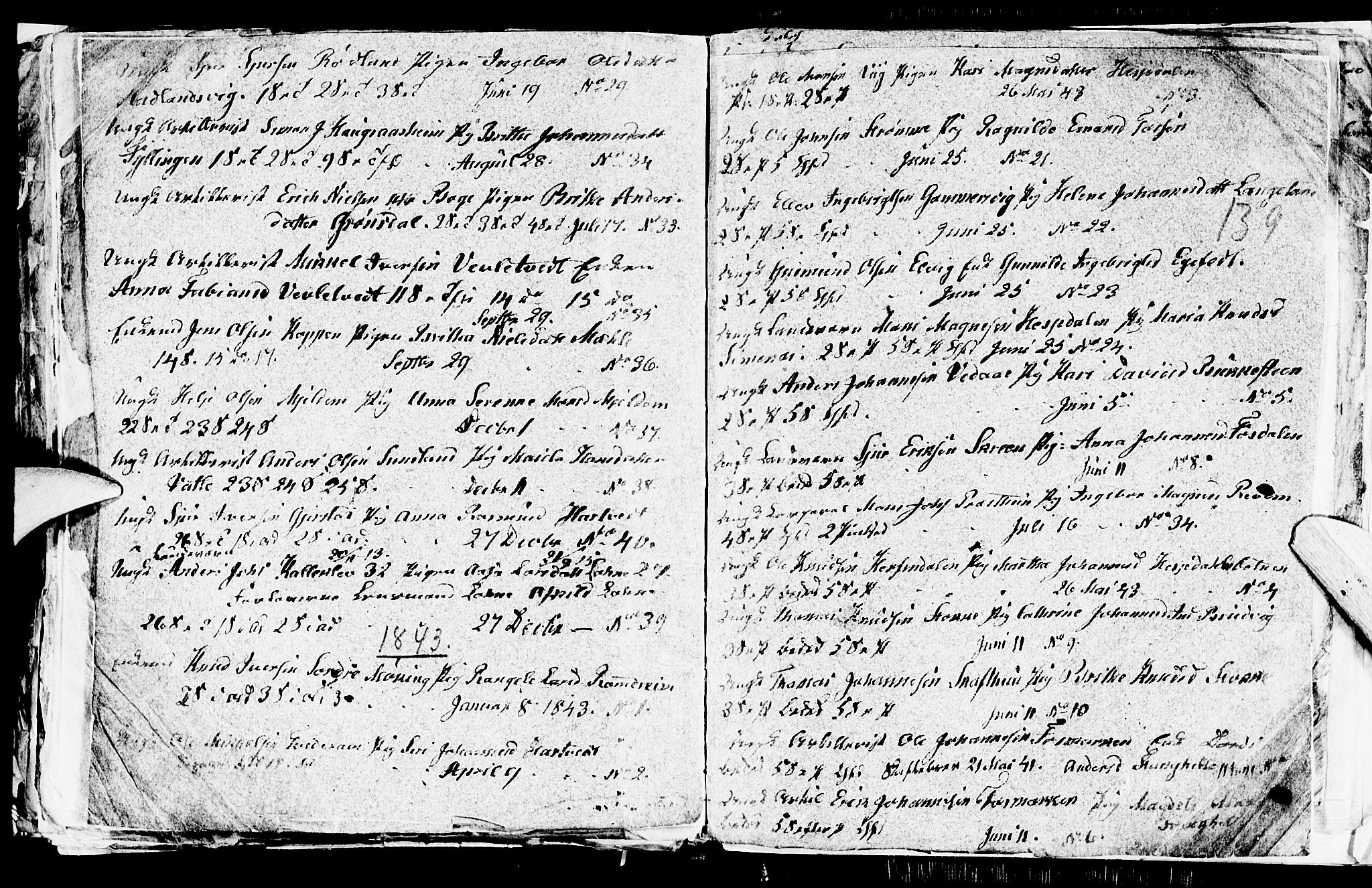 Haus sokneprestembete, AV/SAB-A-75601/H/Hab: Parish register (copy) no. A 1, 1830-1855, p. 139