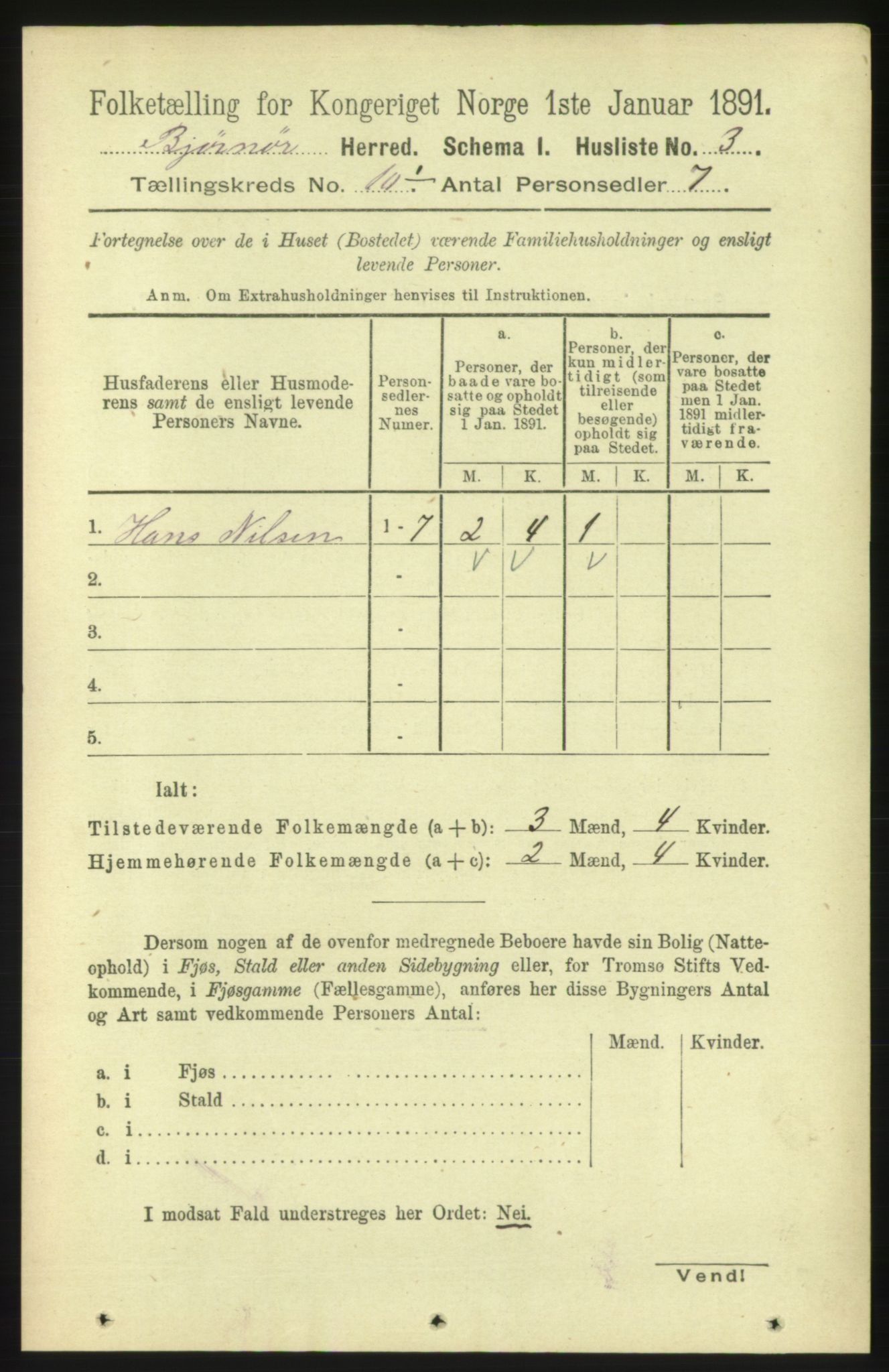 RA, 1891 census for 1632 Bjørnør, 1891, p. 4088