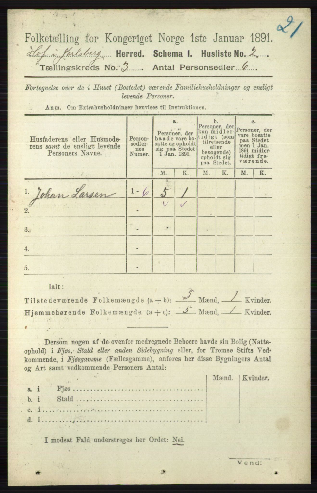 RA, 1891 census for 0714 Hof, 1891, p. 846