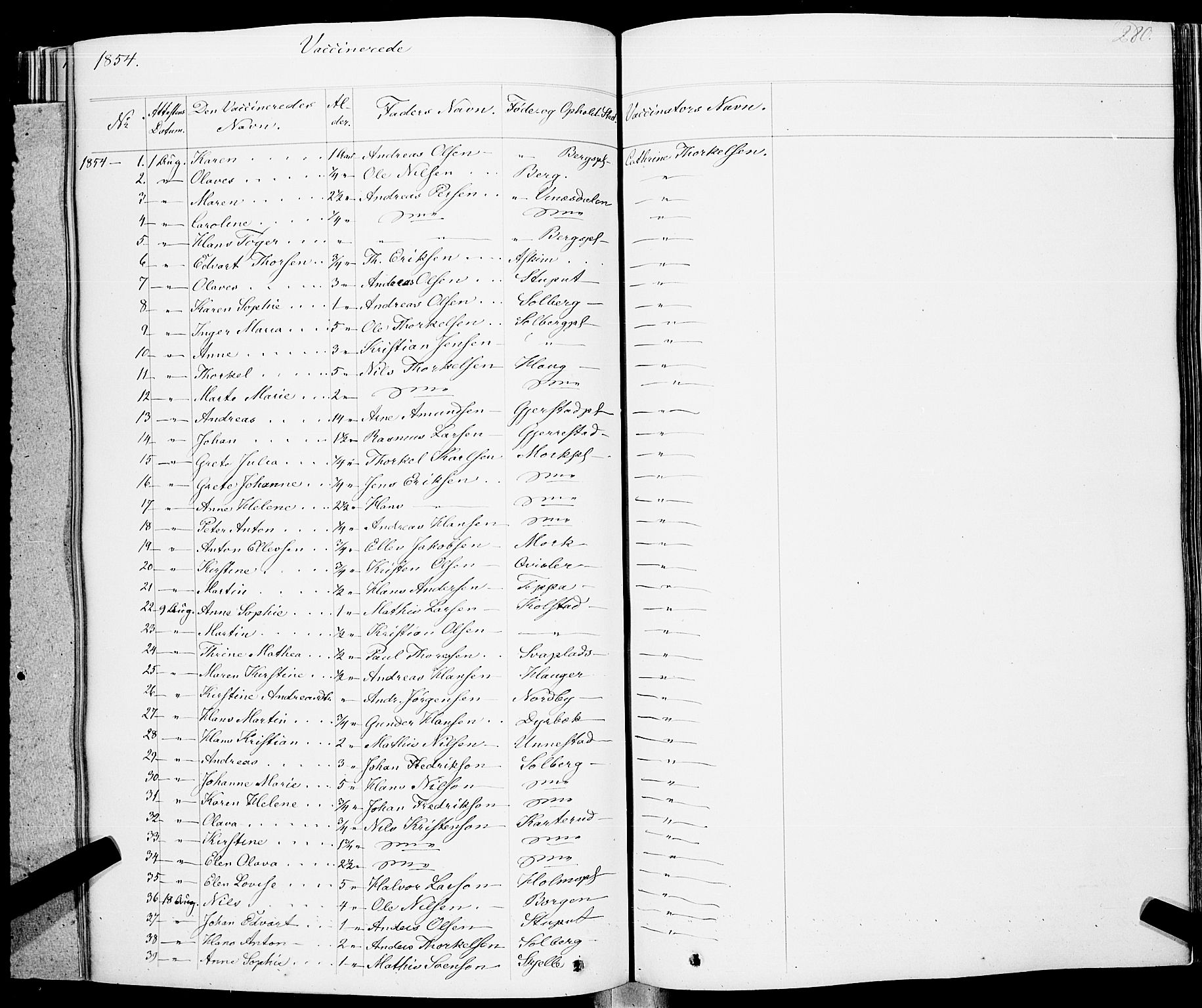 Skiptvet prestekontor Kirkebøker, AV/SAO-A-20009/F/Fa/L0006: Parish register (official) no. 6, 1839-1860, p. 280