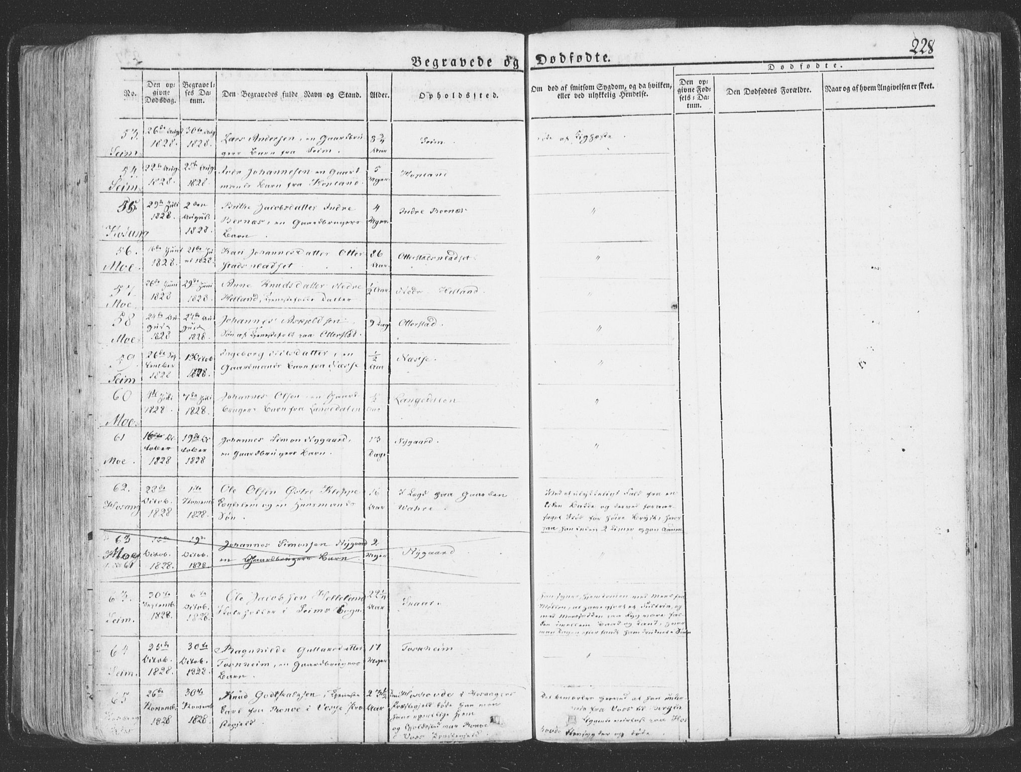 Hosanger sokneprestembete, AV/SAB-A-75801/H/Haa: Parish register (official) no. A 6, 1824-1835, p. 228