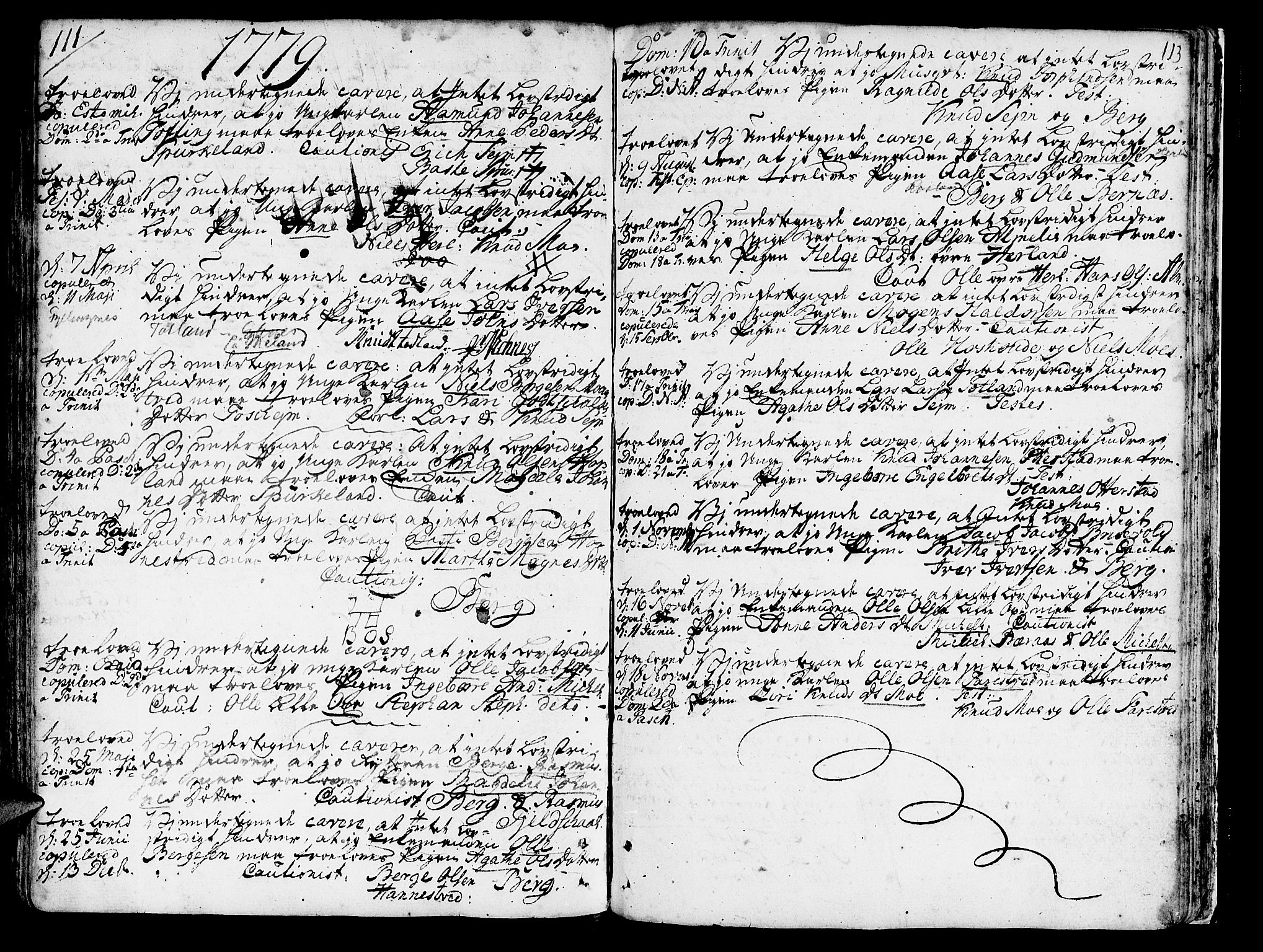 Hosanger sokneprestembete, SAB/A-75801/H/Haa: Parish register (official) no. A 2 /1, 1766-1793, p. 113