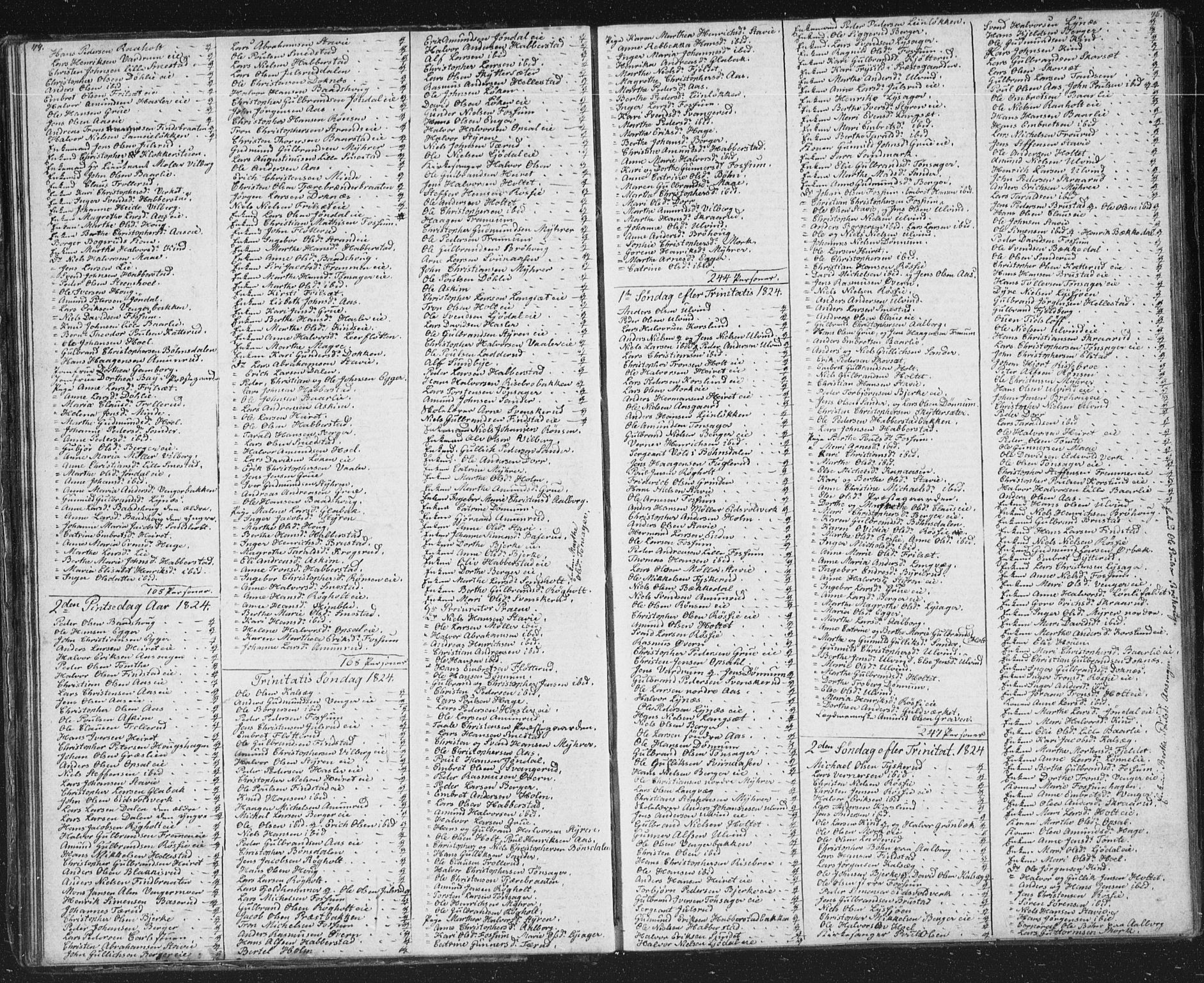 Eidsvoll prestekontor Kirkebøker, AV/SAO-A-10888/M/Ma/L0001: Communicants register no. I 1, 1820-1834, p. 44-45