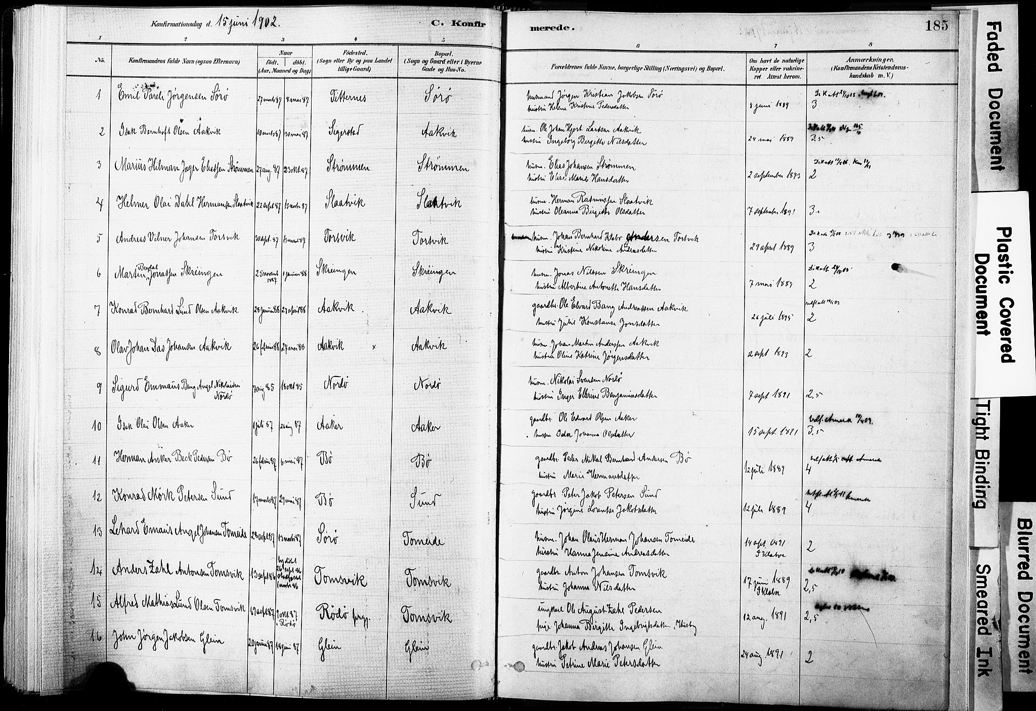 Ministerialprotokoller, klokkerbøker og fødselsregistre - Nordland, AV/SAT-A-1459/835/L0525: Parish register (official) no. 835A03I, 1881-1910, p. 185