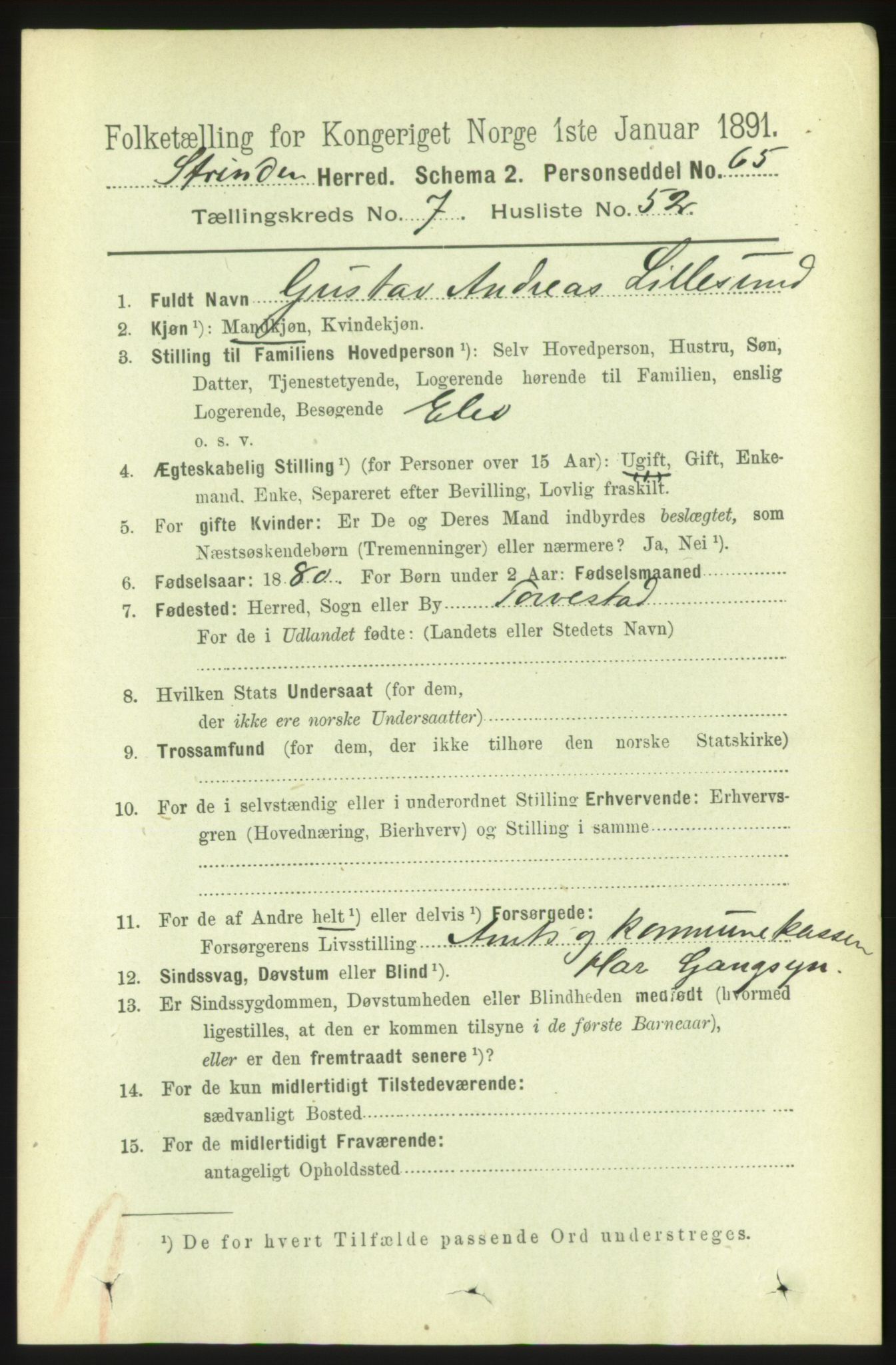 RA, 1891 census for 1660 Strinda, 1891, p. 6660