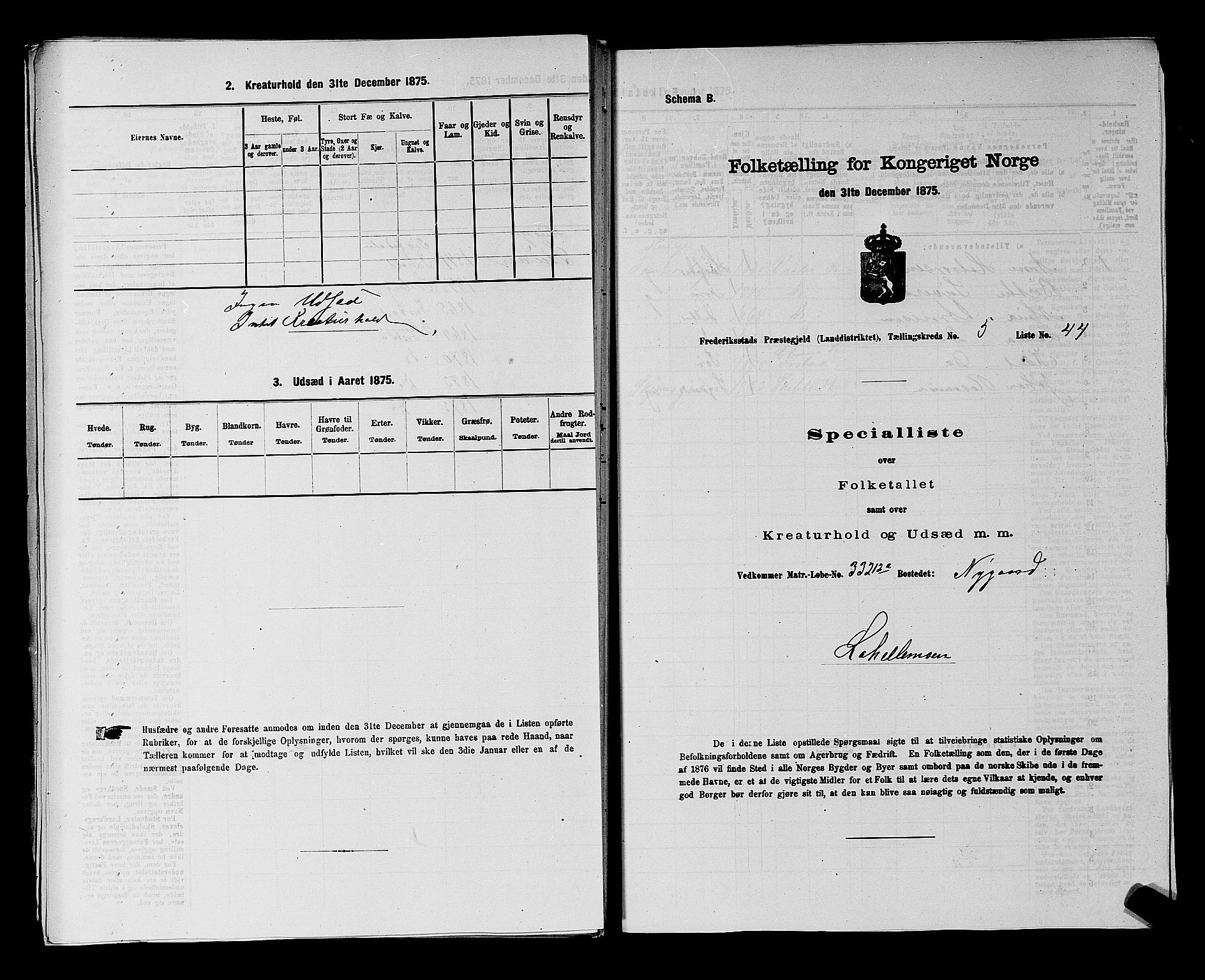 RA, 1875 census for 0132L Fredrikstad/Glemmen, 1875, p. 1105