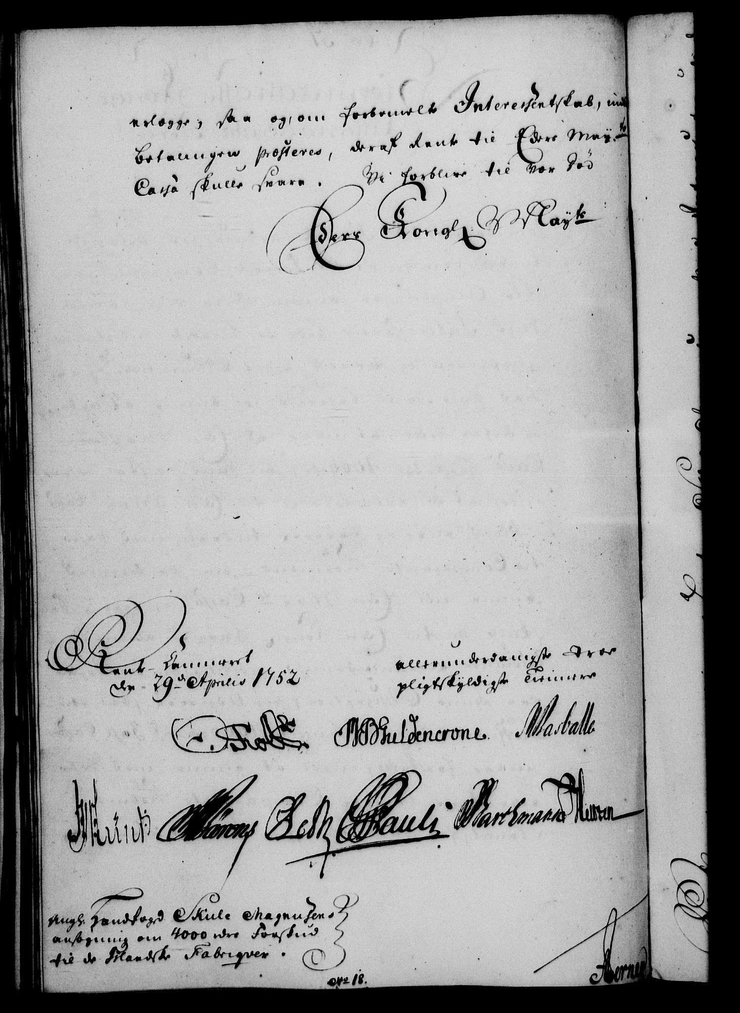 Rentekammeret, Kammerkanselliet, RA/EA-3111/G/Gf/Gfa/L0034: Norsk relasjons- og resolusjonsprotokoll (merket RK 52.34), 1752, p. 244