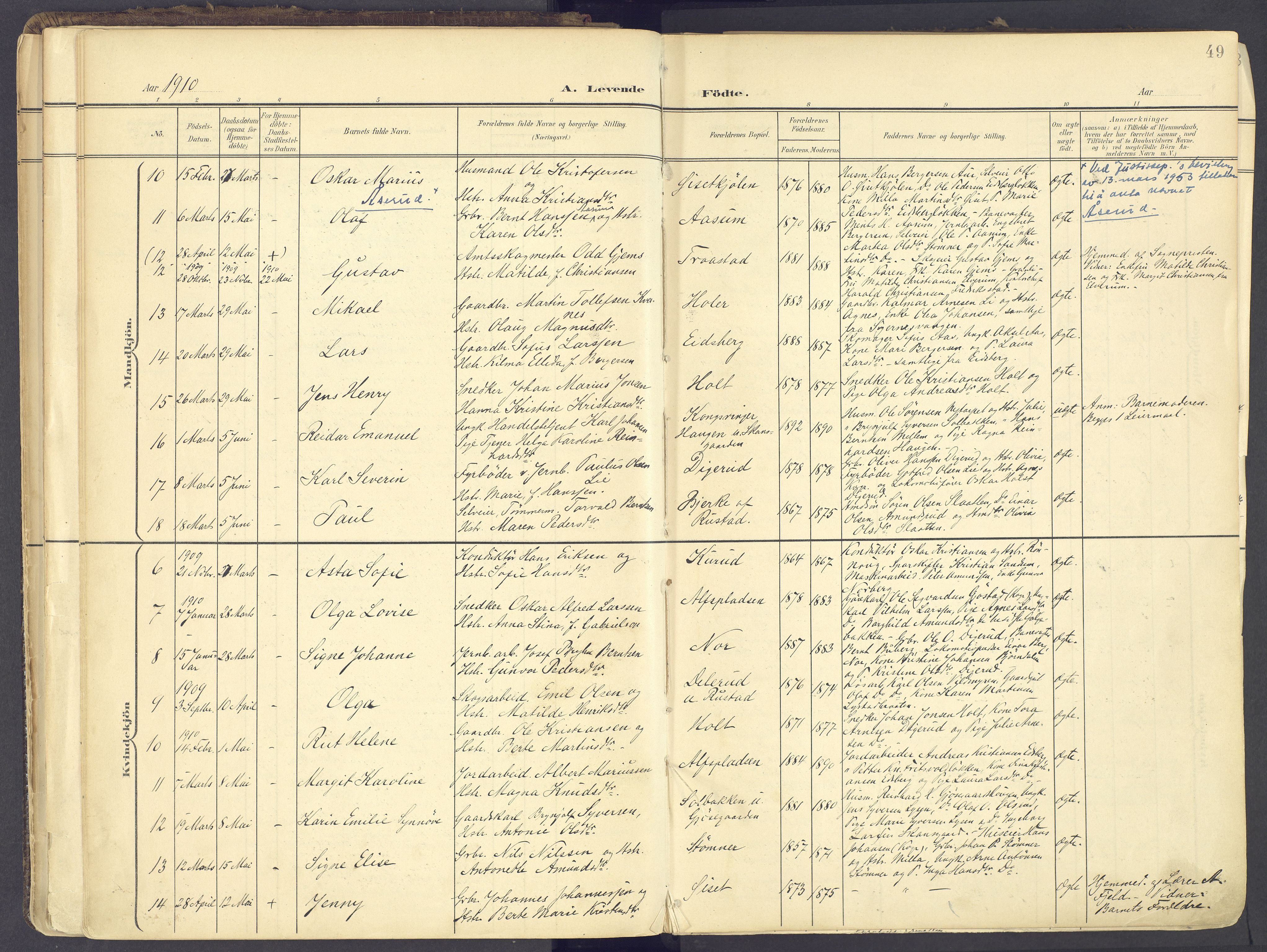 Vinger prestekontor, AV/SAH-PREST-024/H/Ha/Haa/L0017: Parish register (official) no. 17, 1901-1927, p. 49