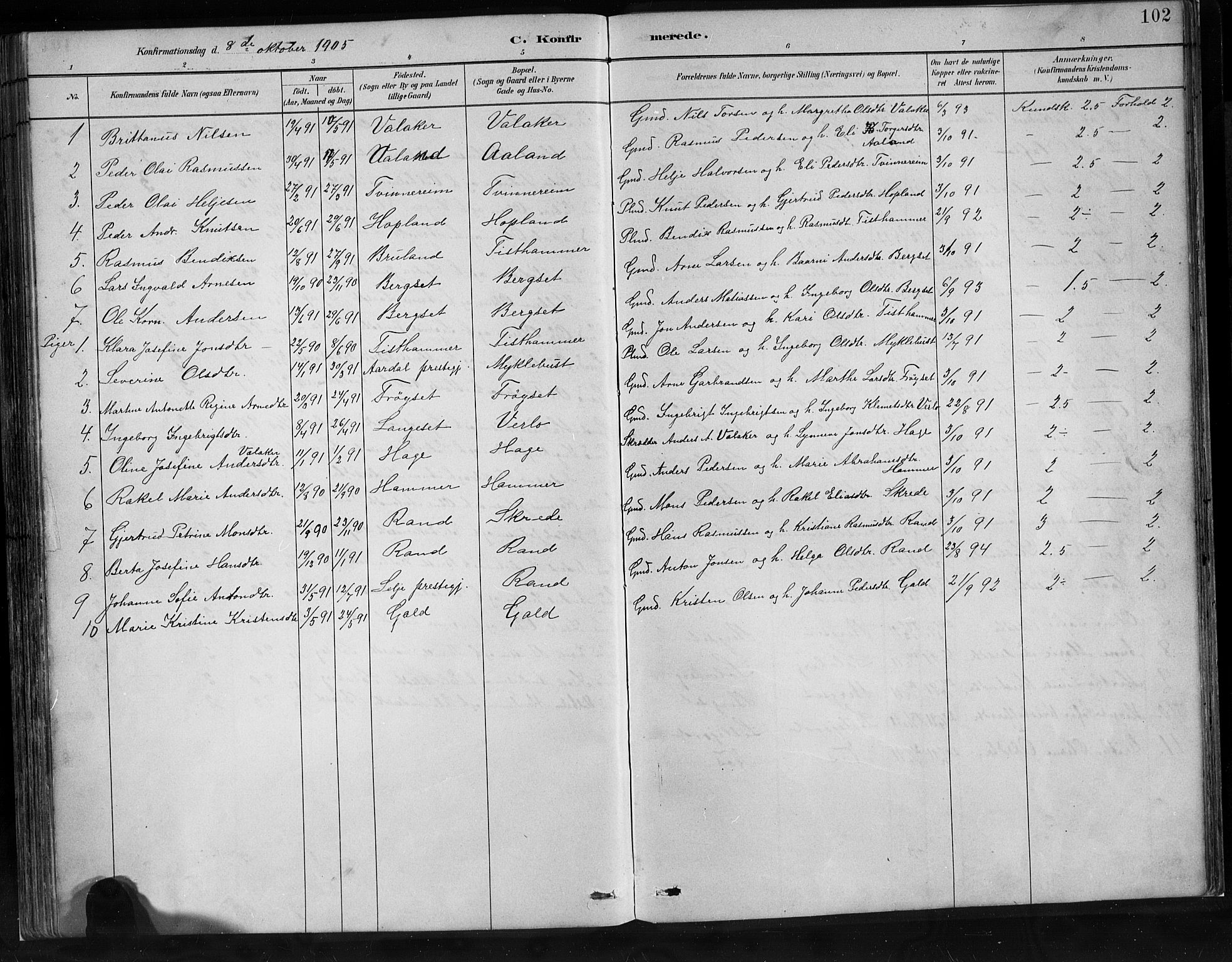 Innvik sokneprestembete, AV/SAB-A-80501: Parish register (copy) no. C 3, 1883-1911, p. 102