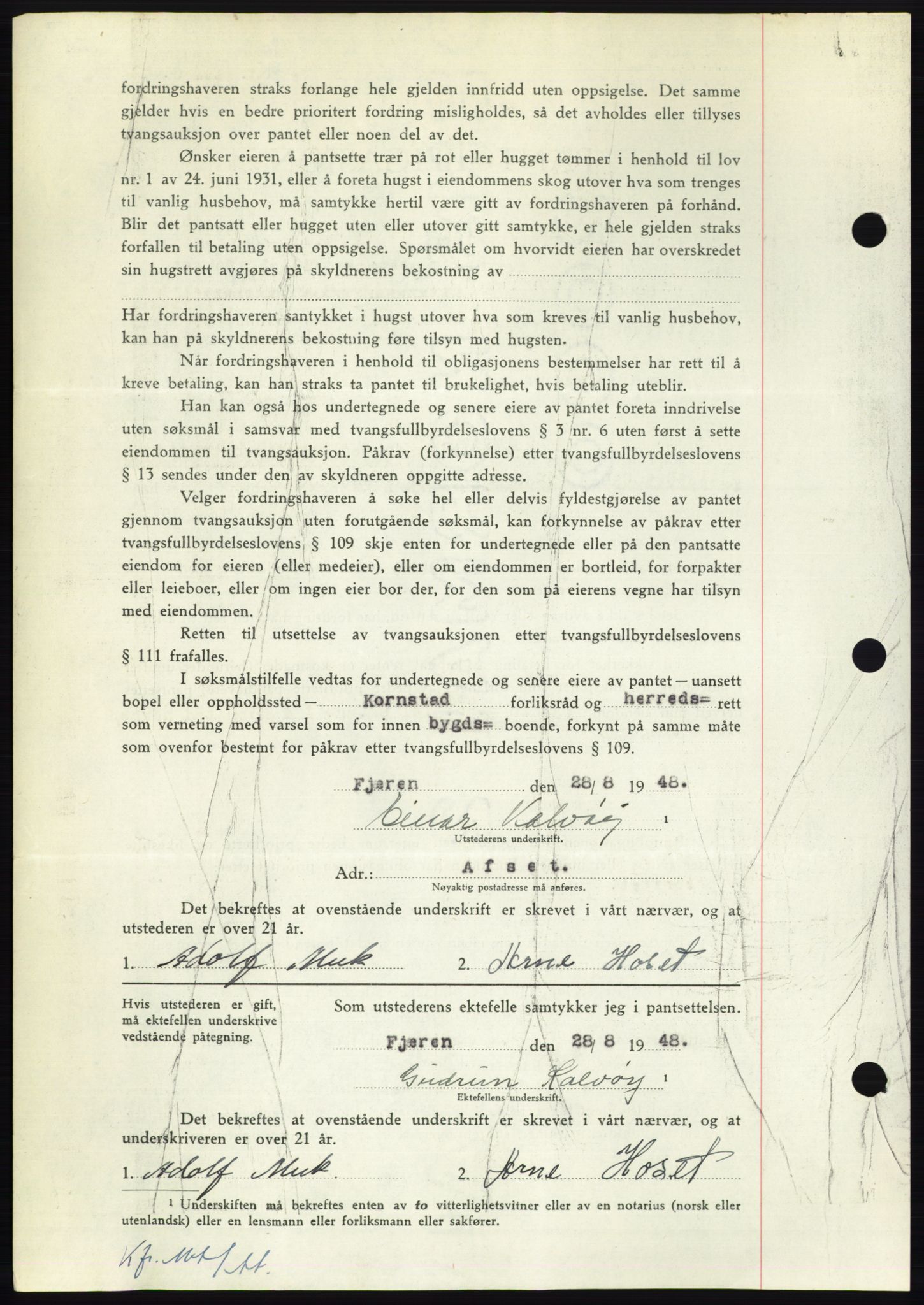 Nordmøre sorenskriveri, AV/SAT-A-4132/1/2/2Ca: Mortgage book no. B99, 1948-1948, Diary no: : 2561/1948