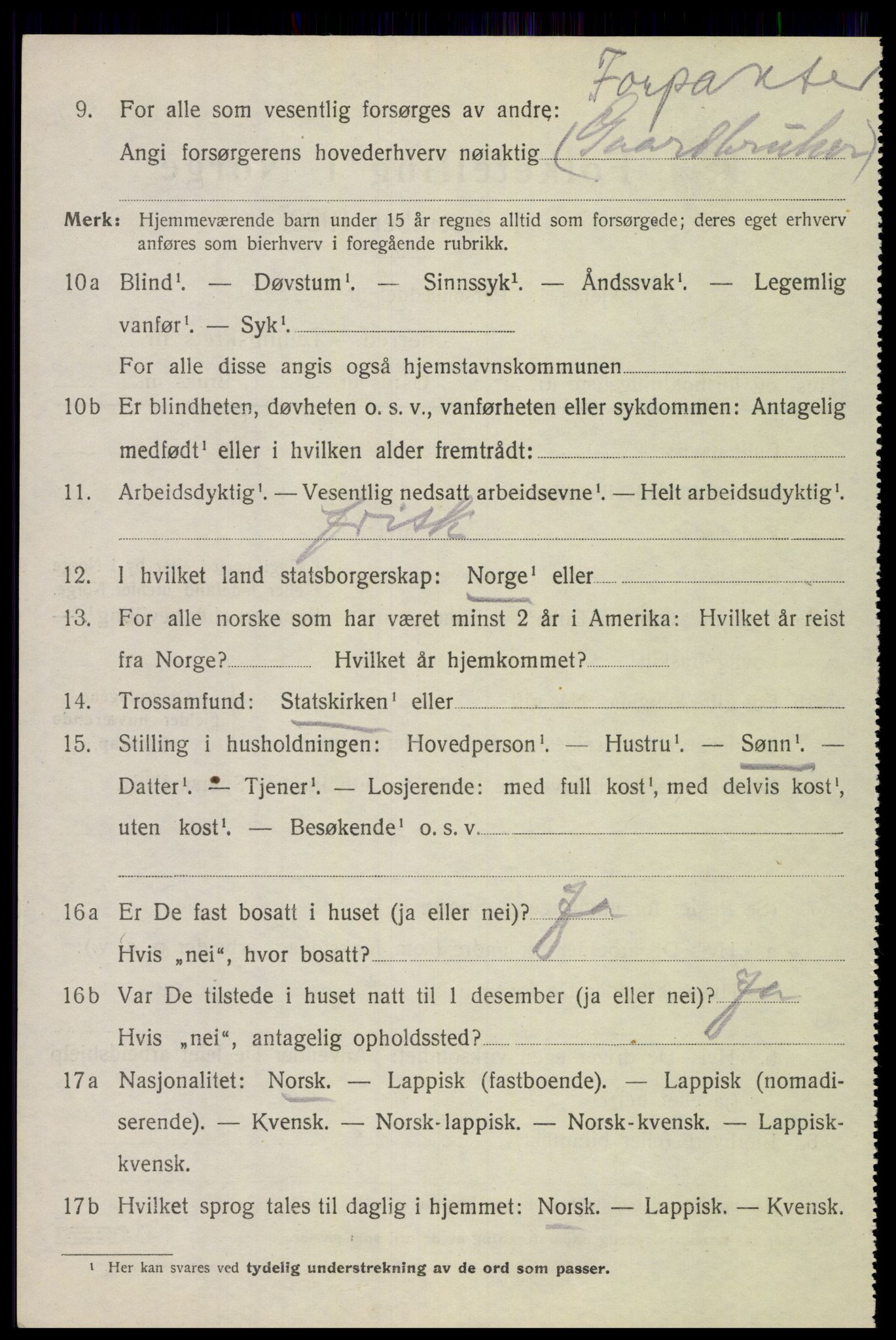 SAT, 1920 census for Lødingen, 1920, p. 1586