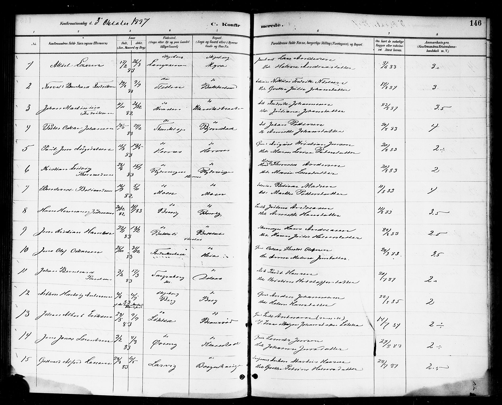 Skjeberg prestekontor Kirkebøker, SAO/A-10923/F/Fa/L0009: Parish register (official) no. I 9, 1886-1897, p. 146