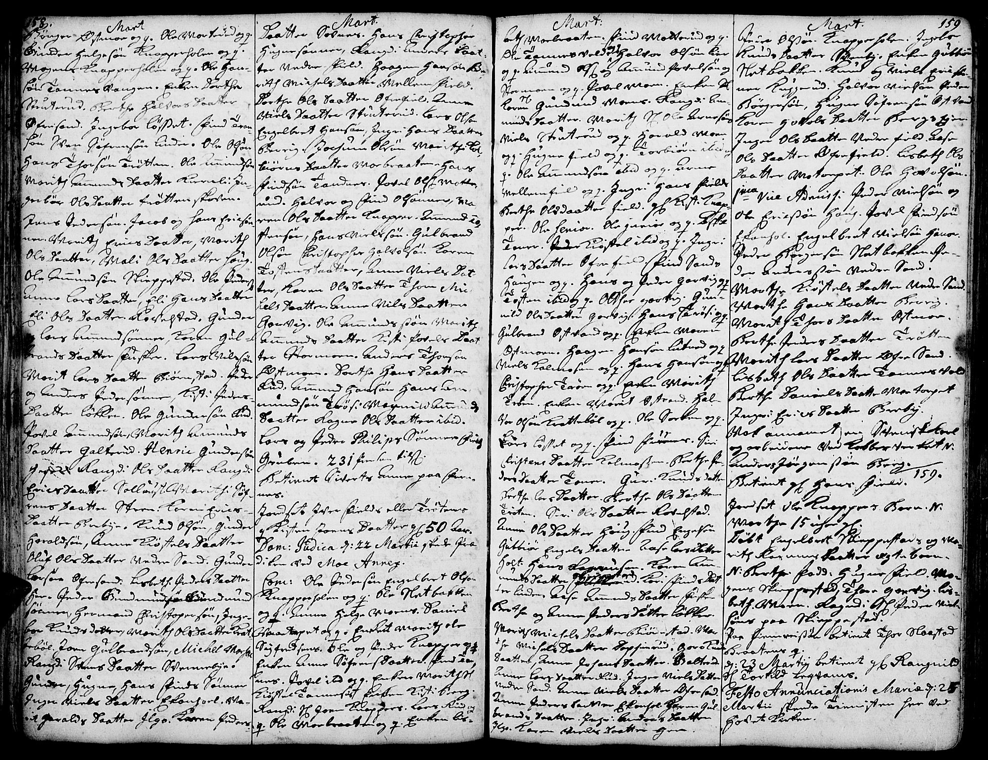 Strøm-Odalen prestekontor, AV/SAH-PREST-028/H/Ha/Haa/L0002: Parish register (official) no. 2, 1716-1740, p. 158-159