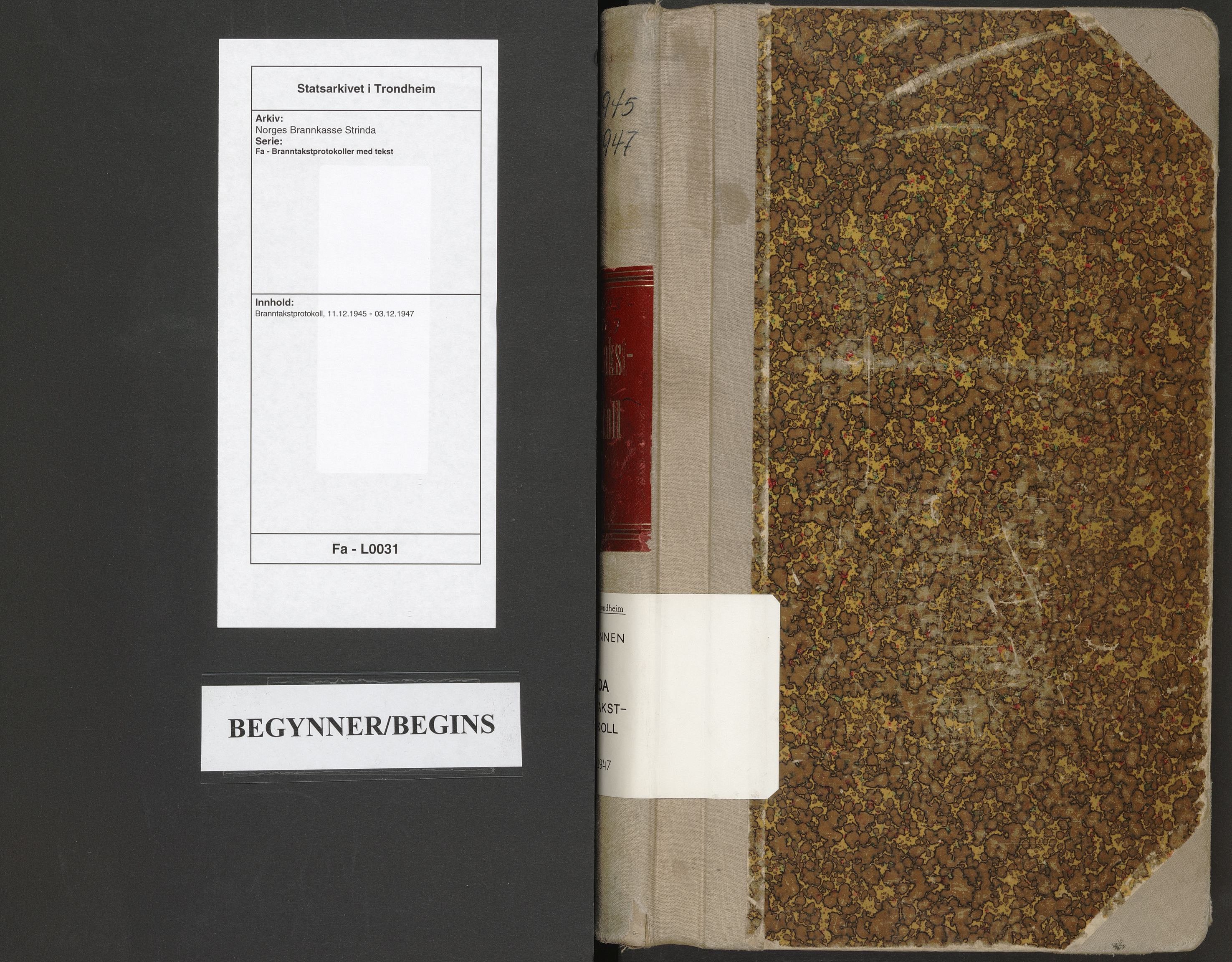 Norges Brannkasse Strinda, AV/SAT-A-5516/Fa/L0031: Branntakstprotokoll, 1945-1947