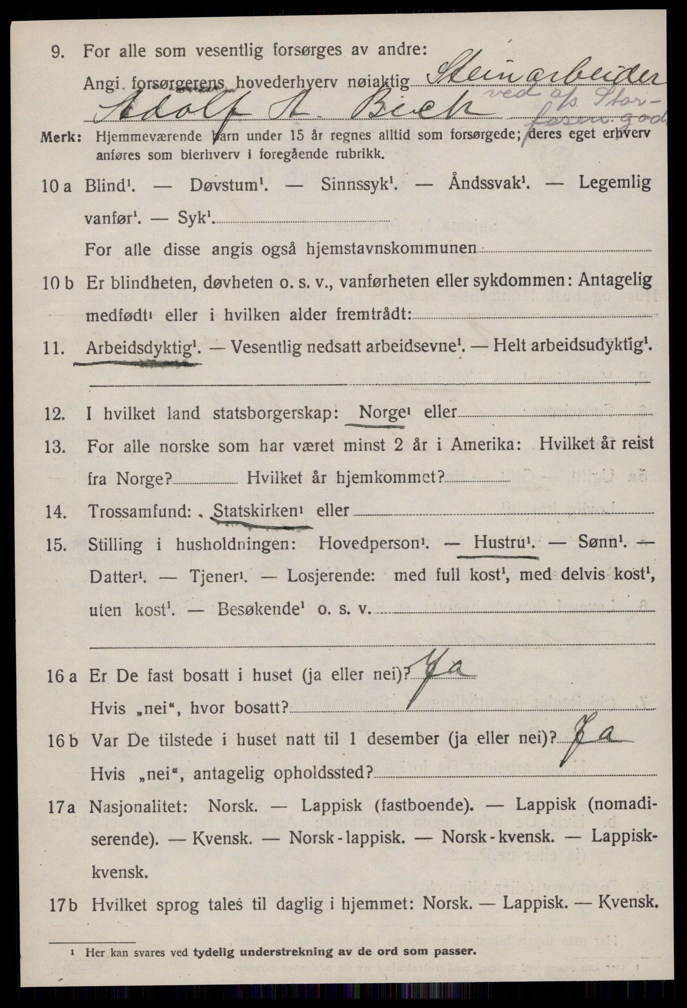SAT, 1920 census for Ørland, 1920, p. 1980