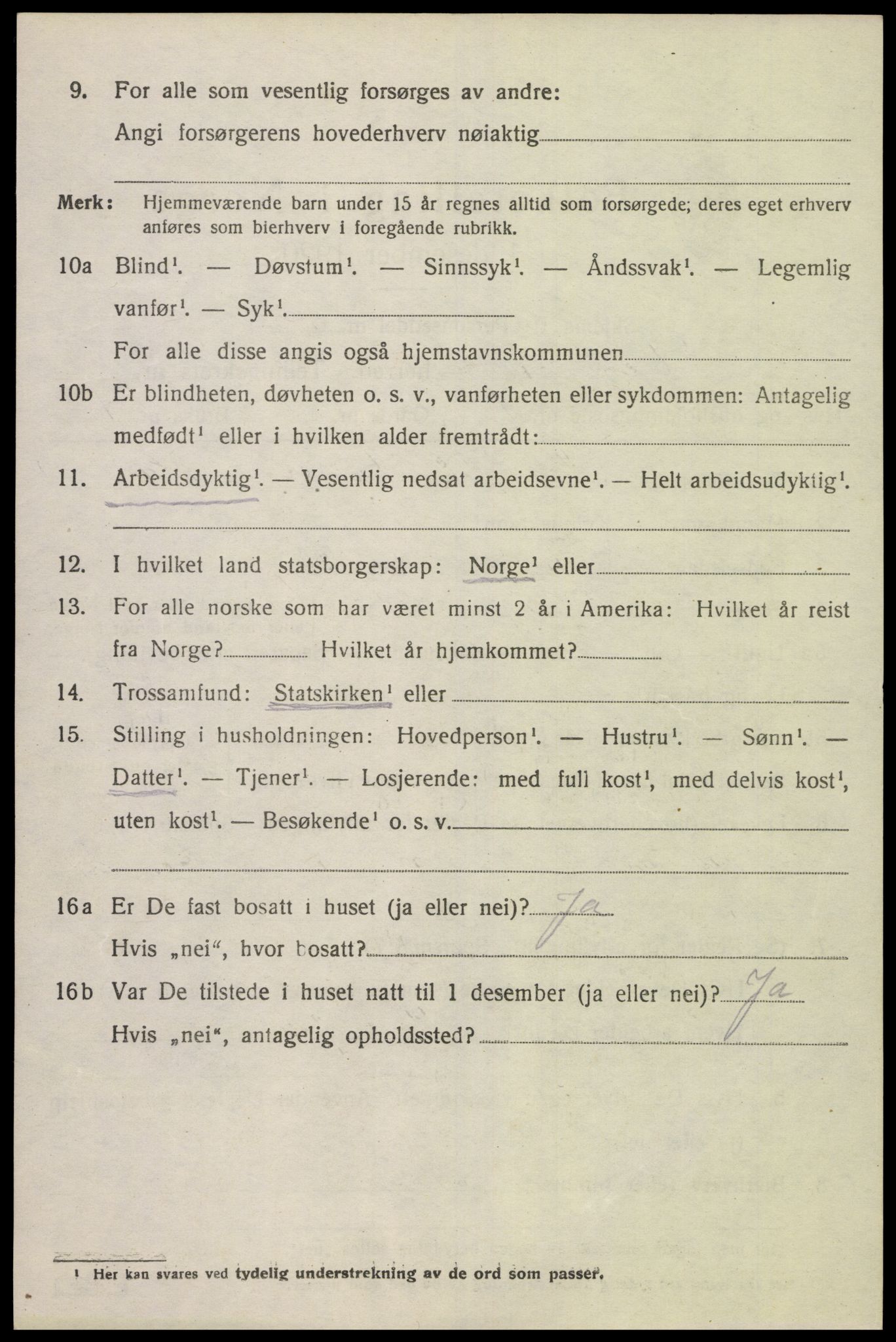 SAK, 1920 census for Vigmostad, 1920, p. 426