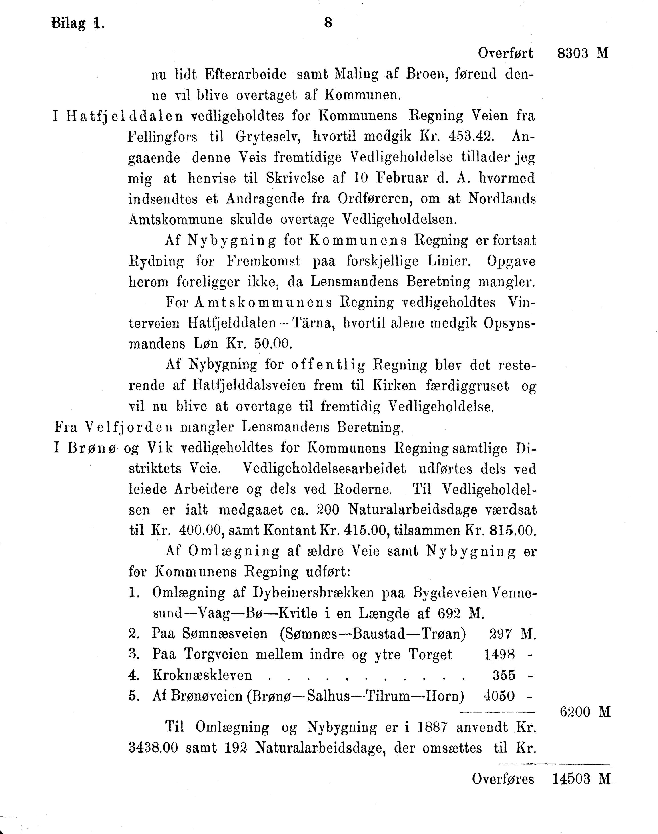 Nordland Fylkeskommune. Fylkestinget, AIN/NFK-17/176/A/Ac/L0015: Fylkestingsforhandlinger 1886-1890, 1886-1890