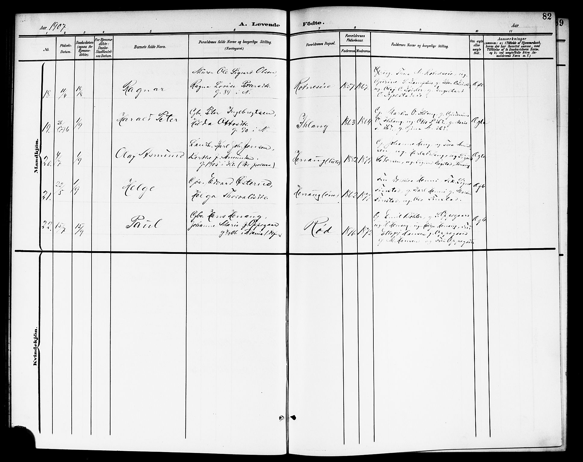 Nes prestekontor Kirkebøker, AV/SAO-A-10410/G/Ga/L0002: Parish register (copy) no. I 2, 1901-1912, p. 82