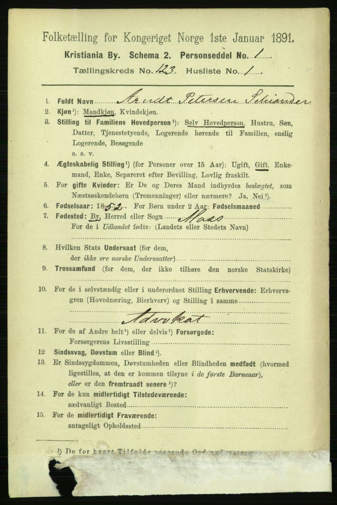 RA, 1891 census for 0301 Kristiania, 1891, p. 65106