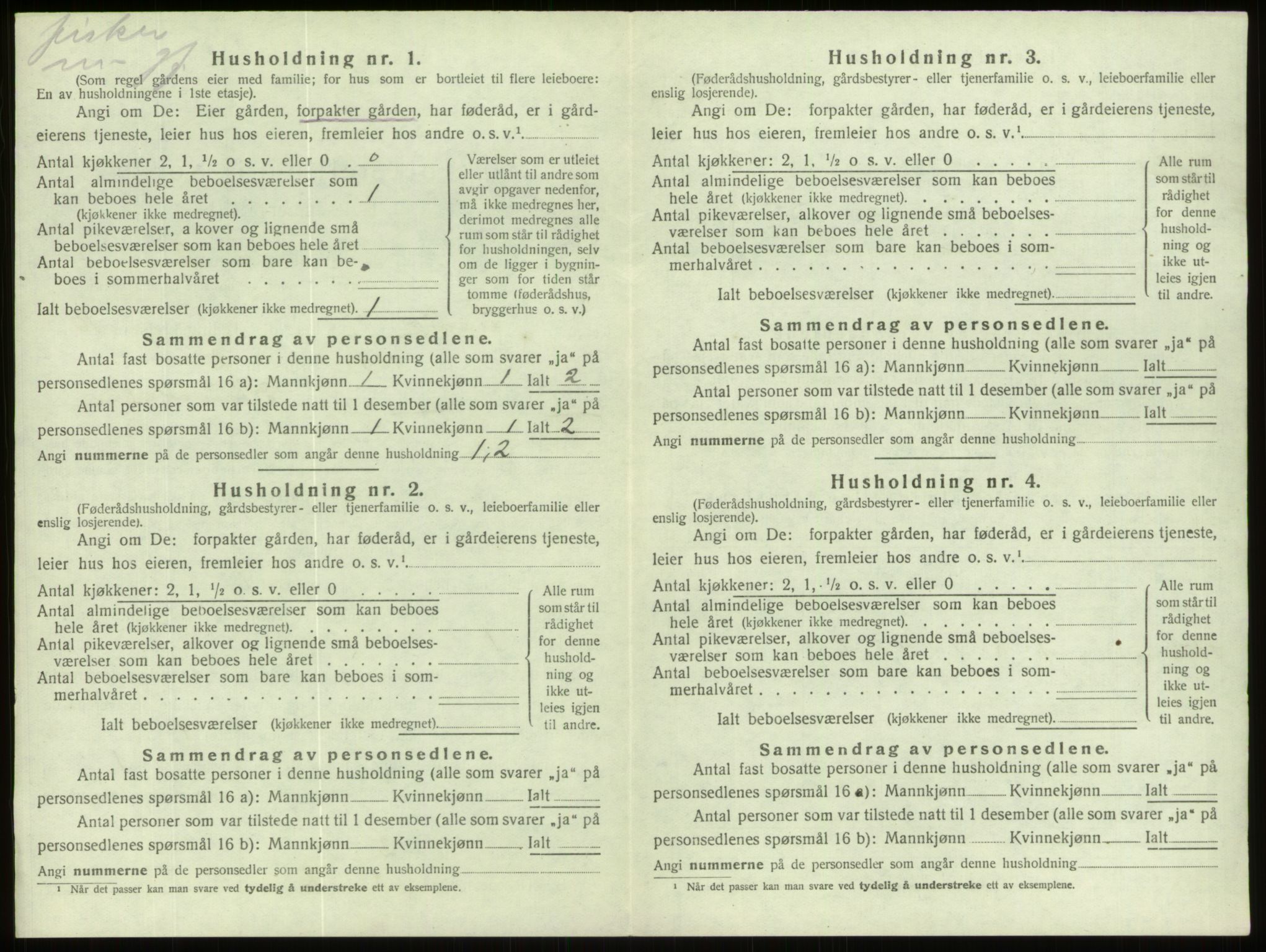 SAB, 1920 census for Davik, 1920, p. 1016