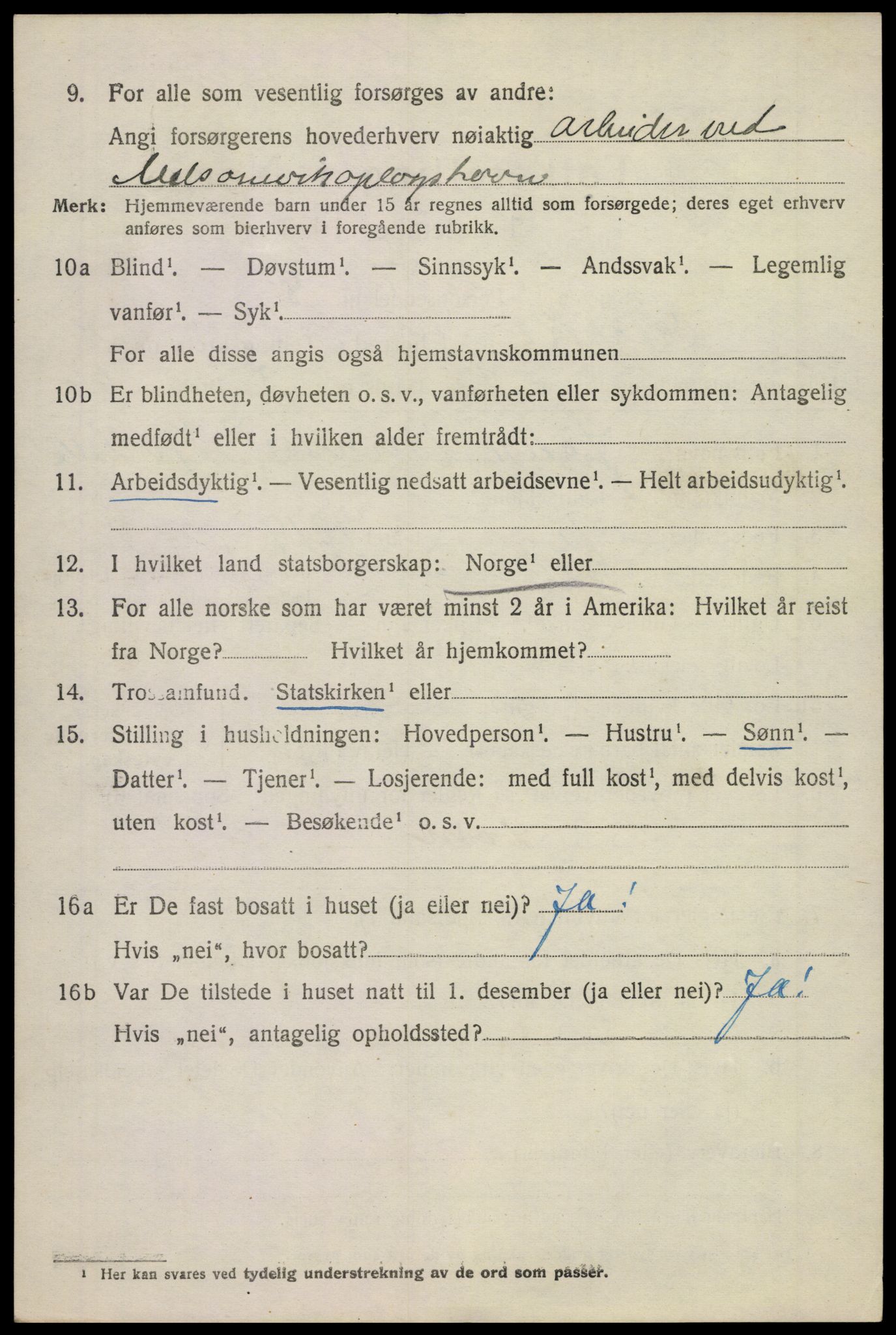 SAKO, 1920 census for Stokke, 1920, p. 3457