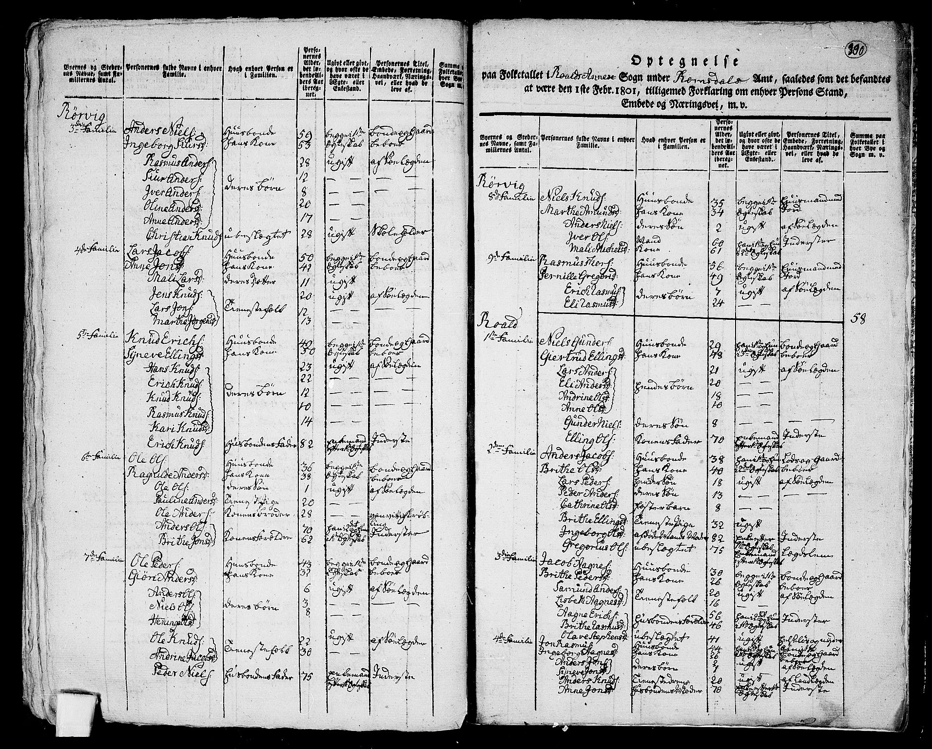 RA, 1801 census for 1534P Haram, 1801, p. 299b-300a