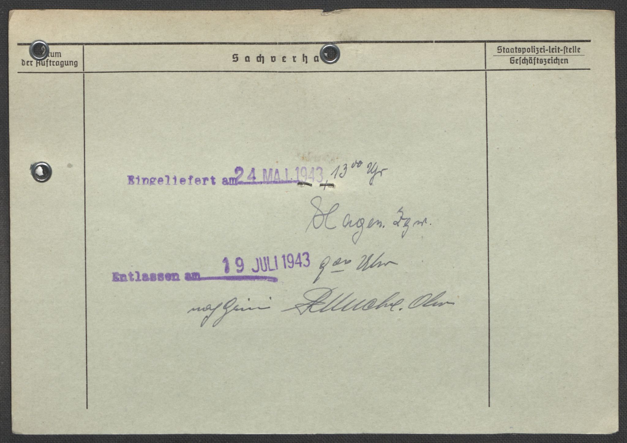 Befehlshaber der Sicherheitspolizei und des SD, AV/RA-RAFA-5969/E/Ea/Eaa/L0008: Register over norske fanger i Møllergata 19: Oelze-Ru, 1940-1945, p. 881