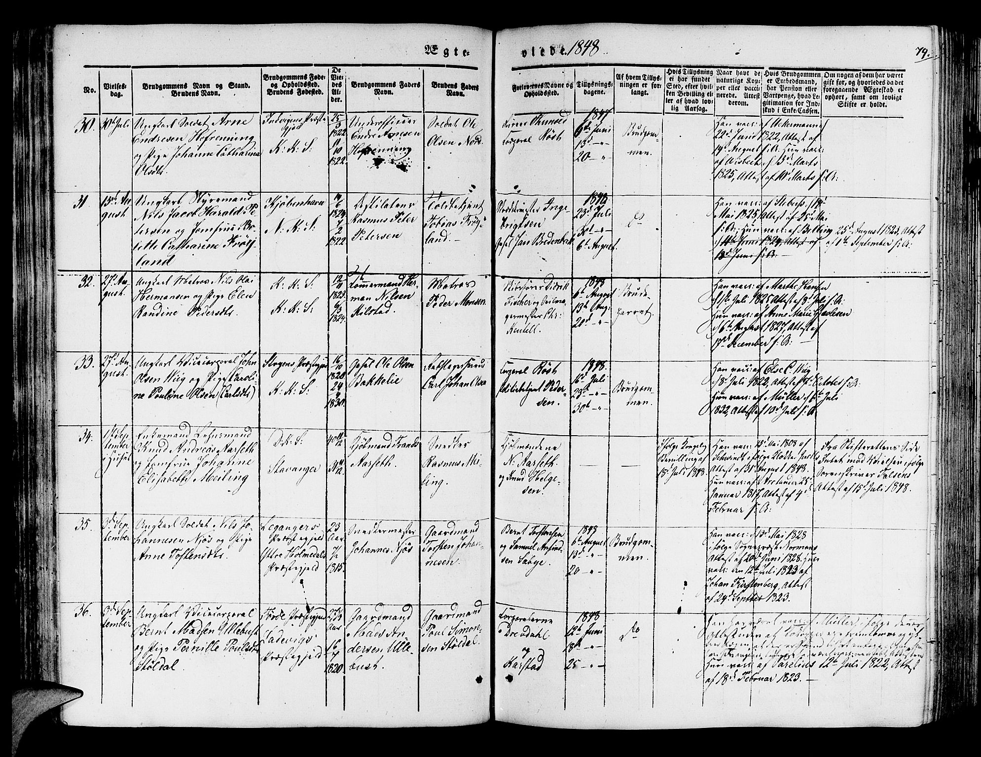 Korskirken sokneprestembete, AV/SAB-A-76101/H/Hab: Parish register (copy) no. D 1, 1840-1867, p. 79